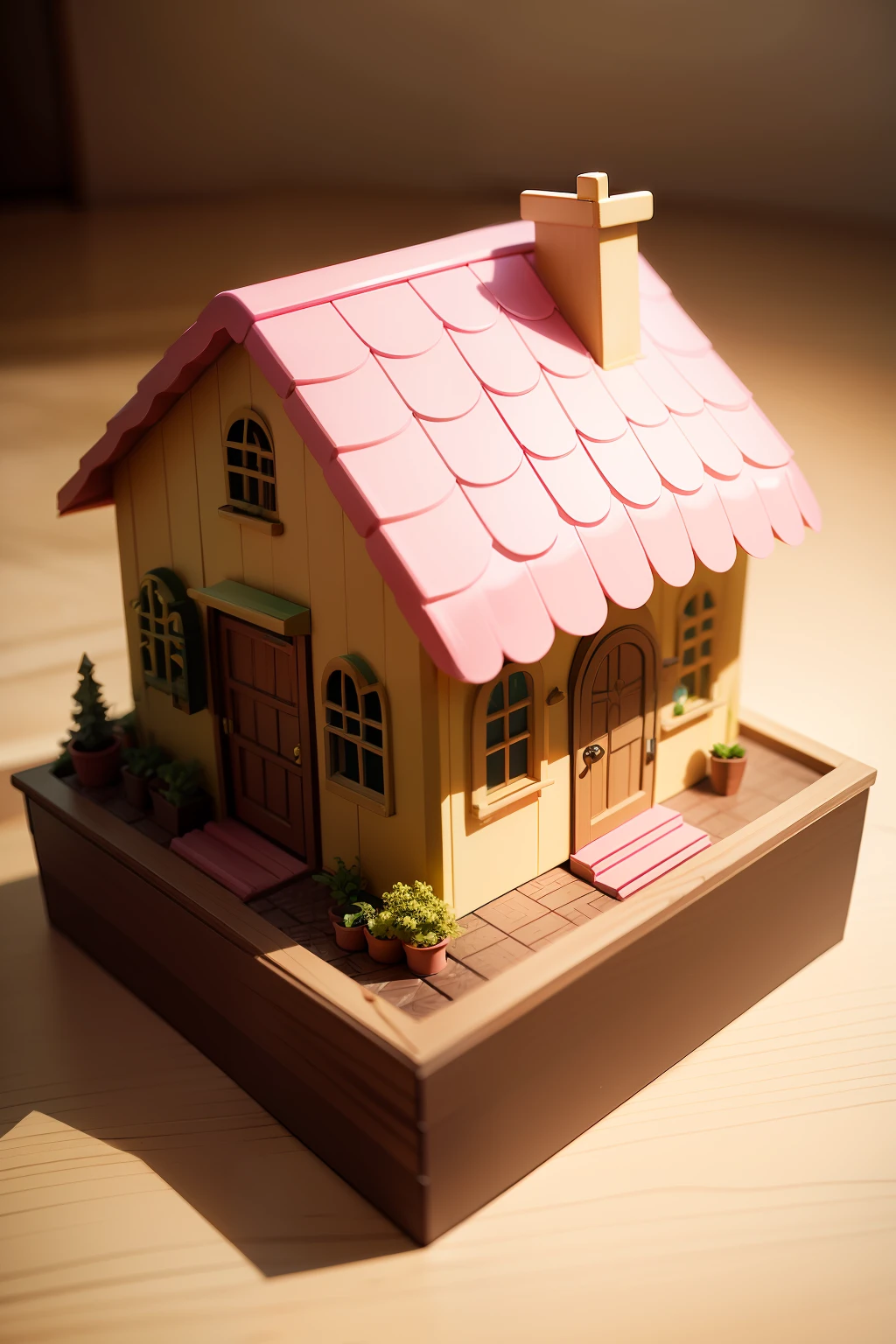 isometric design，Barbie House，mini sence，adolable，dream magical