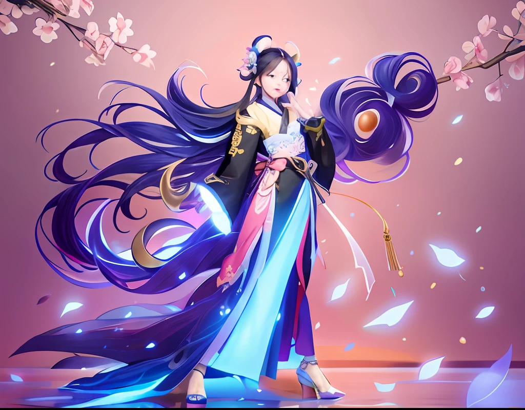 onmyoji portrait, onmyoji, inspired by Li Mei-shu, heise jinyao, Onmyoji detailed art, zhongli from genshin impact, Keqing from Genshin Impact, inspired by Park Hua, xianxia hero, inspired by Ma Yuanyu，illustration，Illustration style，Yoneyama dance style，full bodyesbian