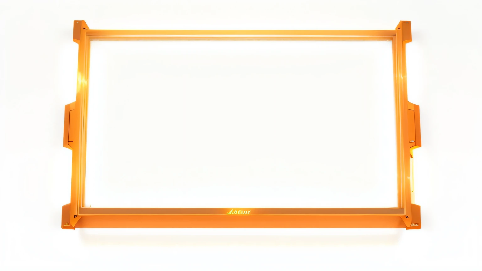 There is a picture of a frame with a white background, orange neon backlighting, light frame, keyframe, Orange glow, , center frame medium shot, , backlight body, Wide frame, film frame, !8K!