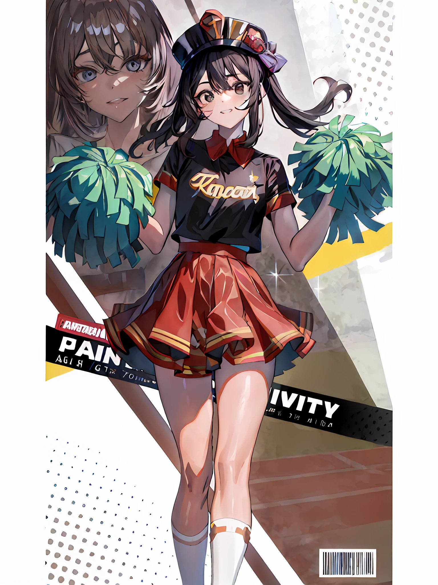 Anime girl in cheerleading costume holding pompom, Range Murata and Artgerm, Extremely detailed Artgerm, Kawasi, Artgerm and Atey Ghailan, made with anime painter studio, Kantai collection style, ! Dream art germ, IG model | Art germ, in pain, drawn in anime painter studio, clean artstyle