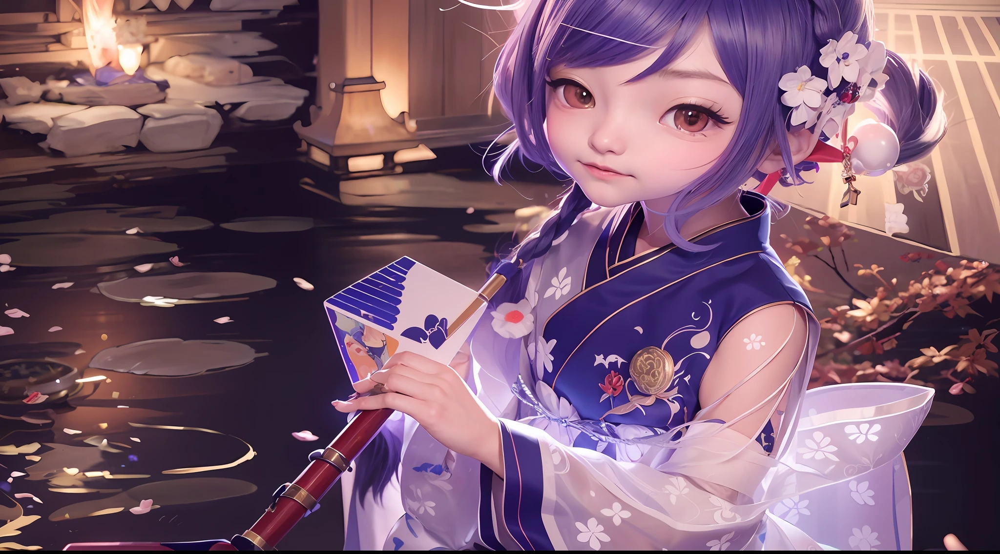 onmyoji portrait, Onmyoji detailed art, zhongli from genshin impact, Keqing from Genshin Impact, inspired by Park Hua, illustration，Illustration style，Onmyoji Kagura