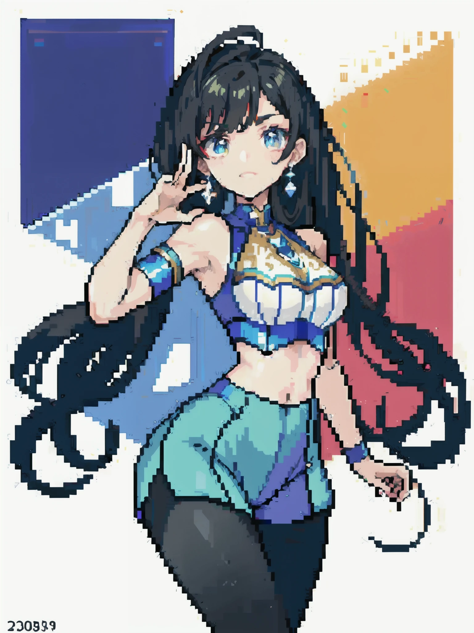 "(tmasterpiece，top Quority，best qualtiy)，pix，pixelart，a pregirl，full bodyesbian，"
