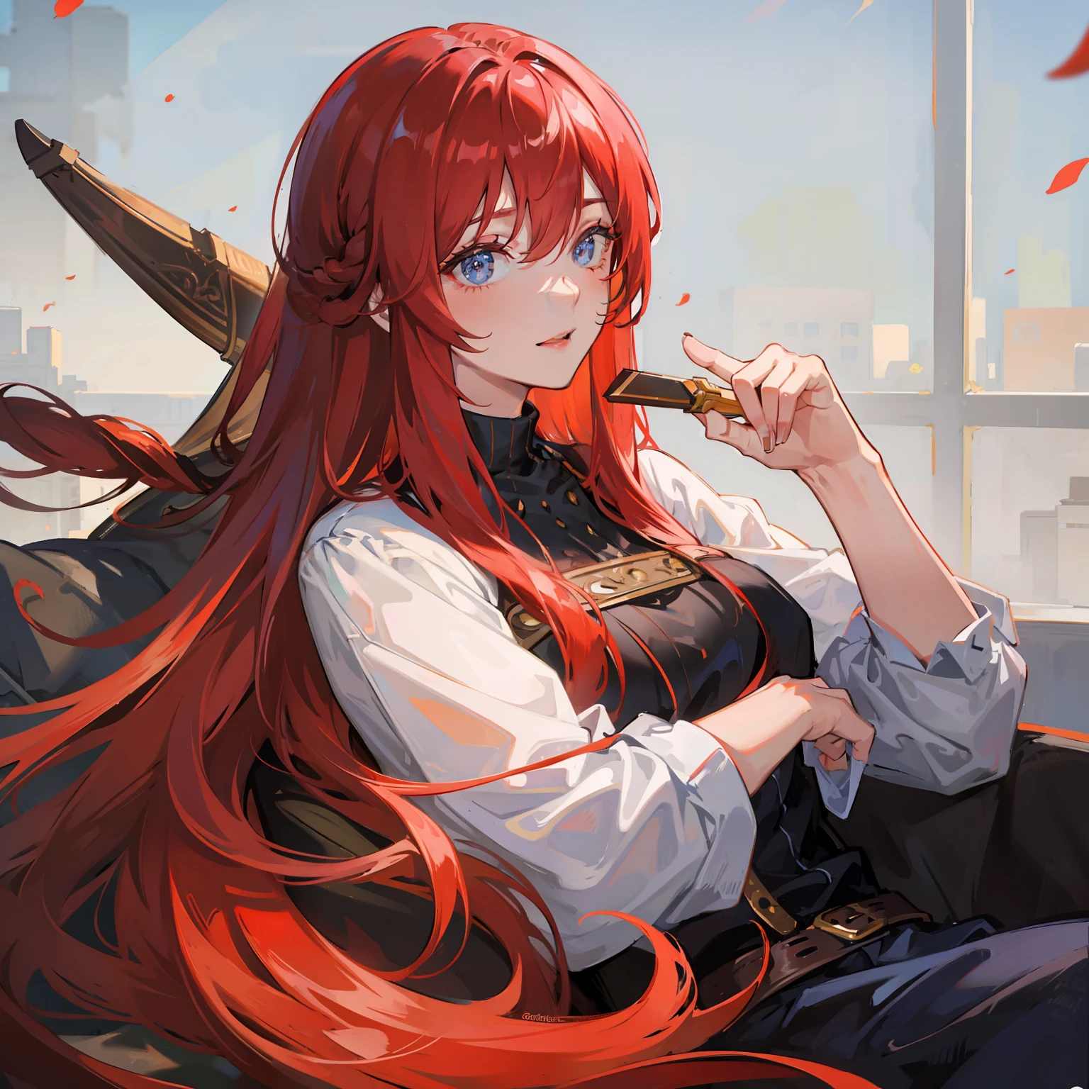 Long hair, redhead viking,