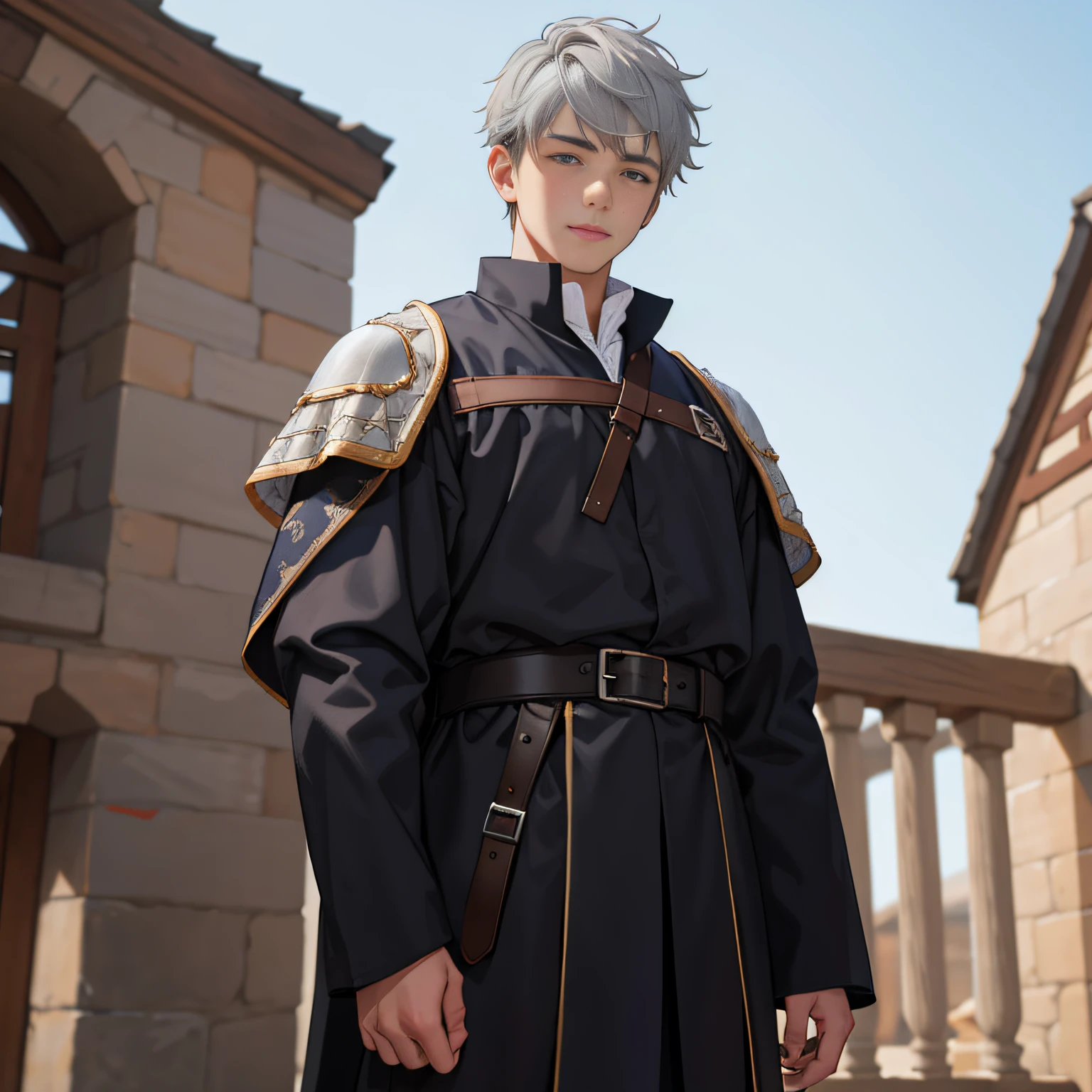 a -yeld boith gray hair in medieval costume