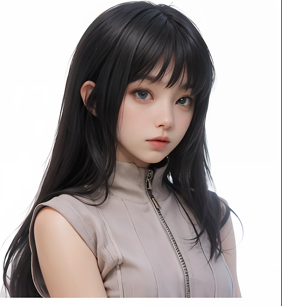 1girl, beautiful girl,Hinata Hyuga,long hair,black hair