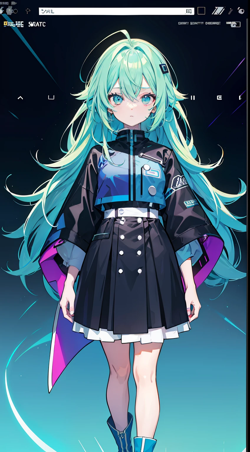 Sharper, Delicately, complex costume, Cool costume blueprints, intricate clothing, Green hair, Full body, ASCII art style girls, Aesthetic, still from anime, anime still image, Anime screenshot patterns, retro anime , beautiful girls face, Anime Girl, Low girl aesthetics, The aesthetics of anime in the 90s, digital anime, Beautiful cute lighting, Looking at Viewer, Full body, Simple hair, The aesthetics of vaporwave, Anime, 64 pixel art, Pixel art, Streetwear Design, Provector, Pixel 64-bit style, Full Design, Only 5 colors, solid color, No shadows, Full Design, neon color, Bright colors, Galactic Environment, Whimsical capture, in 8K, Vivid, Ultra Details, colorful lighting, Surreal Photography, Portrait, Fancy, Cute, Bob Hair, Neon light, Colored inner hair, youthfulness, 10`S, neon color, It features a simple, No face