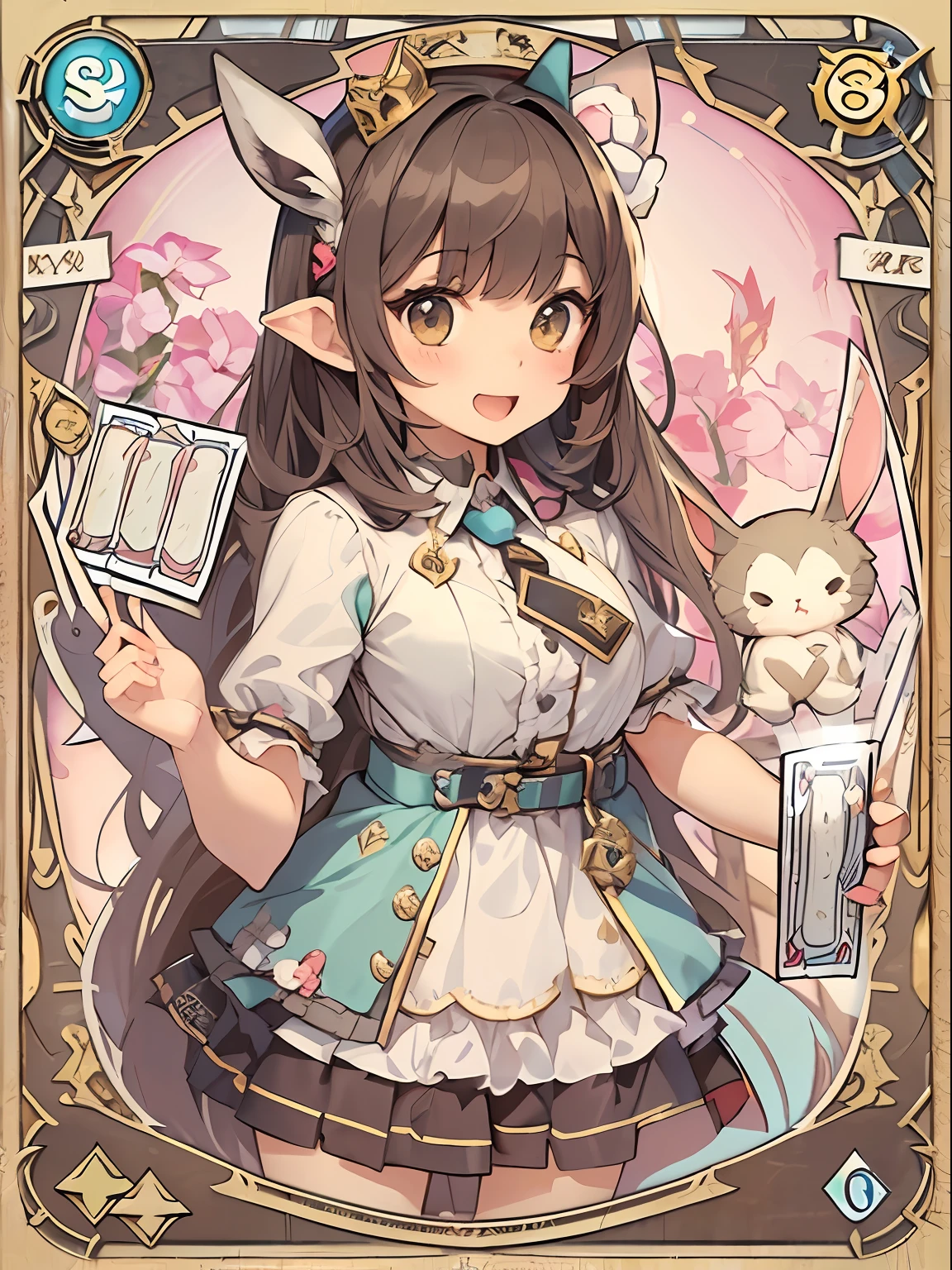 Rabbit-eared girl sisters　　　　　(Card Style.1.7)　((trading card.1.9)) ((nffsw.Card Style.1.8))