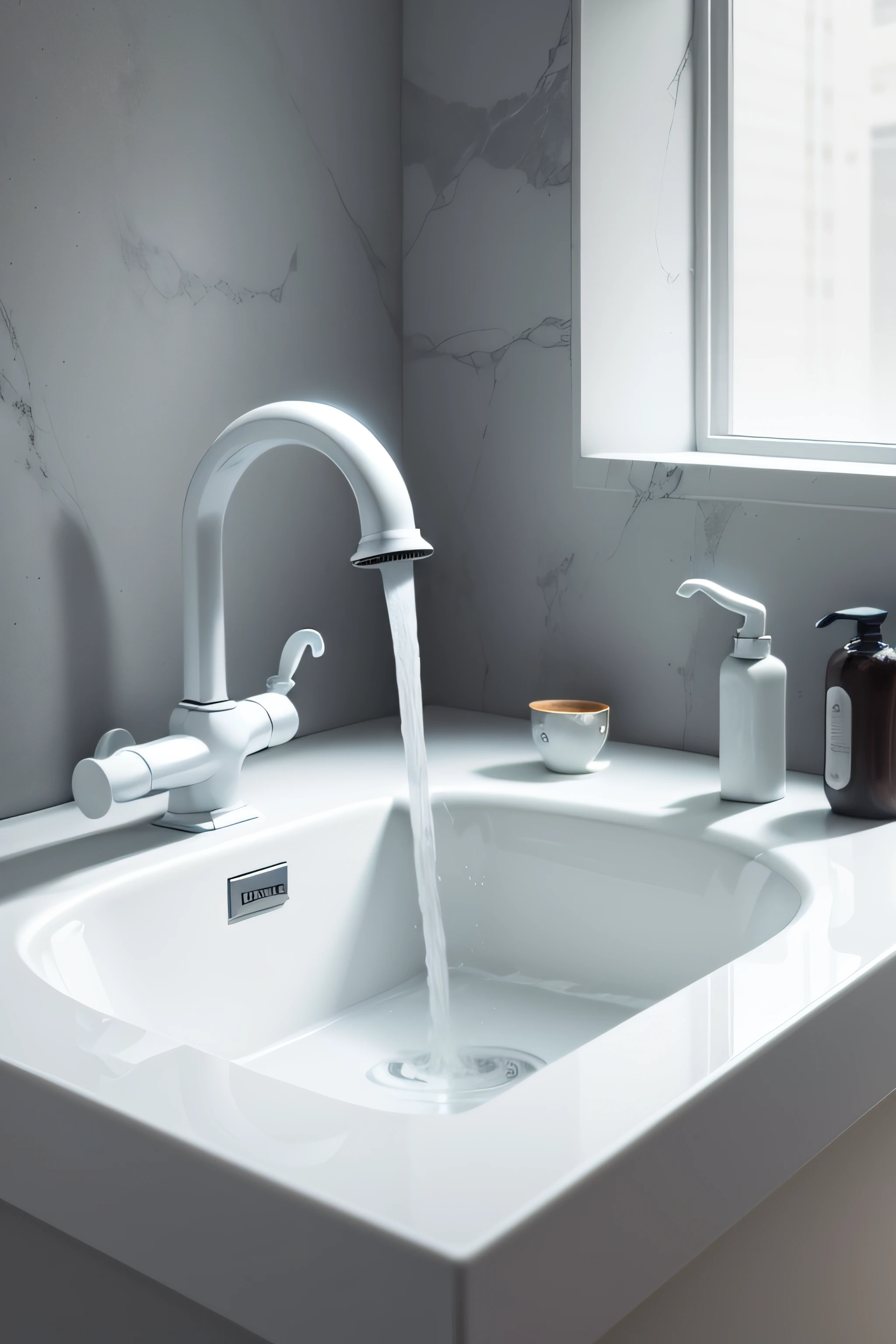 Faucet realistic white minimalist realistic