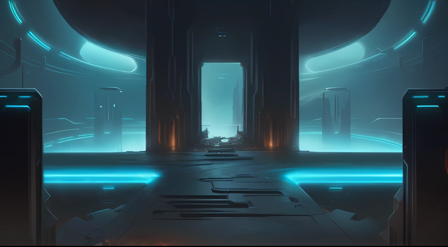 Futuristic installation in the cave,There are some pipes spread out around the perimeter, 8 K high detail concept art, 8k hd concept art, 8 k concept art, 8k concept art, 4 k concept art, 4K concept art, concept art 8 k, Detailed 4K concept art, 4 K resolution concept art, concept art-h 640, doom eternal concept art