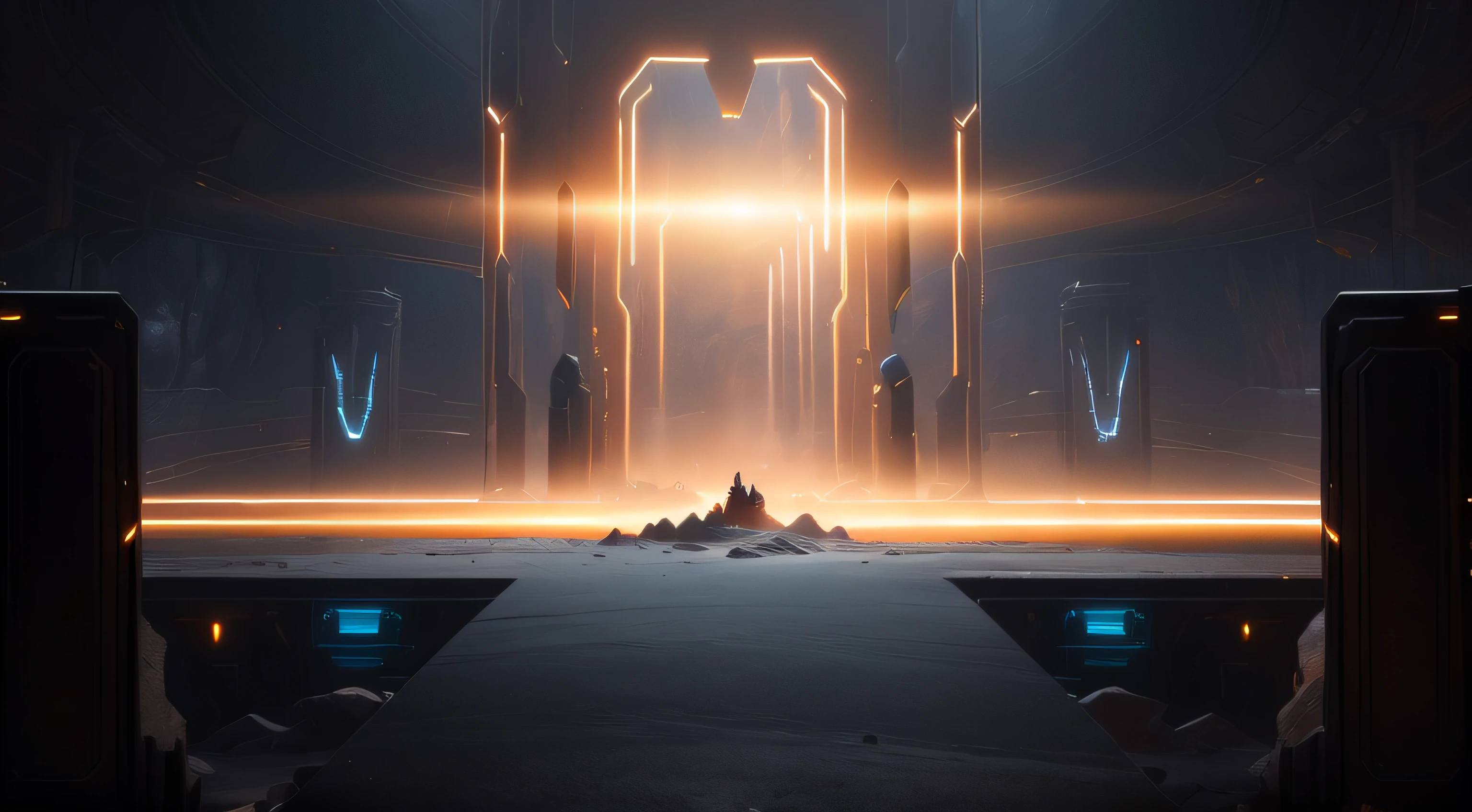 There is a large circular structure in the middle of the cave, unreal engine 5 digital art, mythical gigantic space cavern, Unreal Engine 5 environment, unreal engine 5 4 k uhd image, Unreal Engine renders concept art, unreal engine 5 render dramatic, created in unreal engine 5, render in unreal engine 5, made in unreal engine 5, 8 K high detail concept art