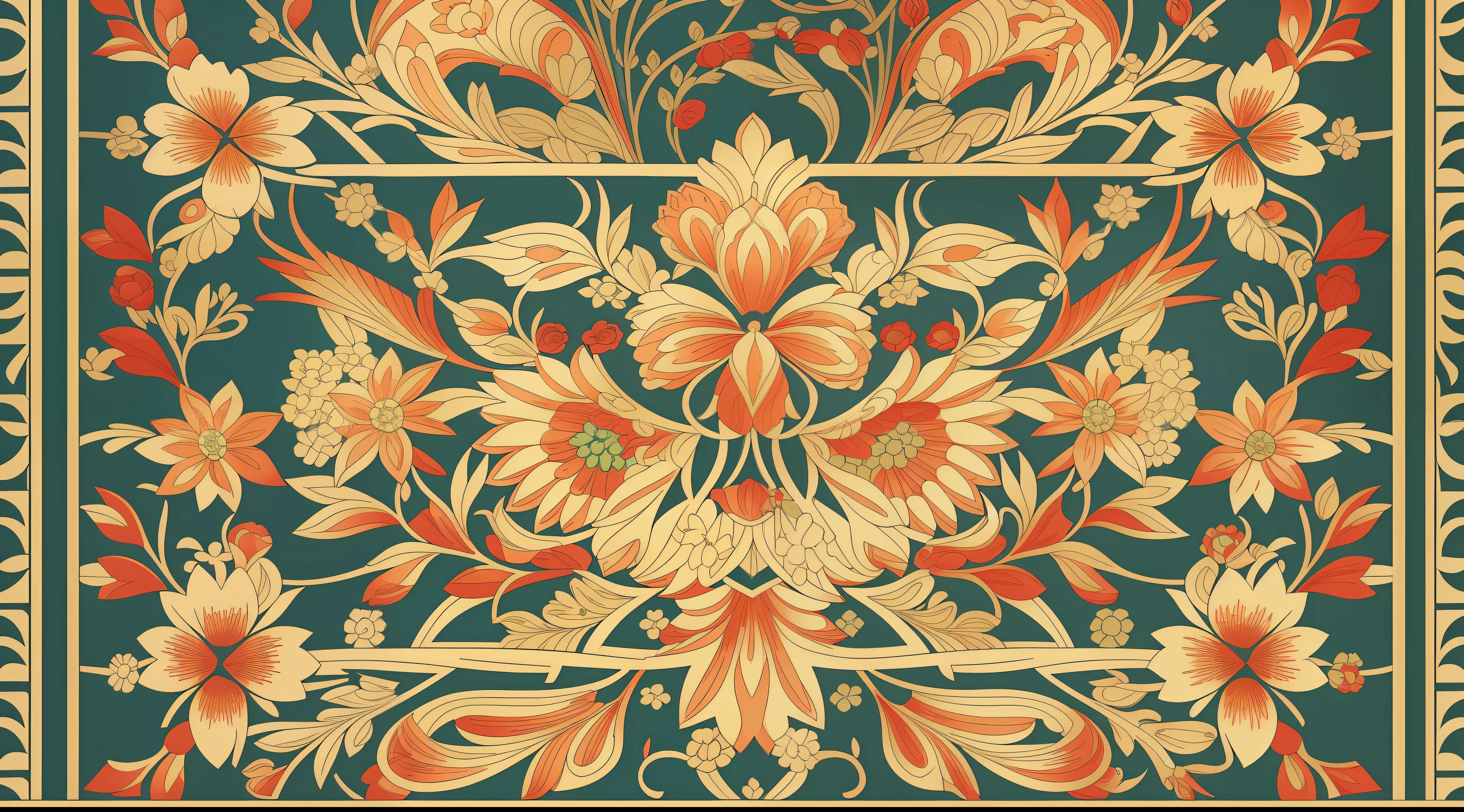 Create a Pro Vector, high-quality, digital art image in Leonardo Ai that showcases a traditional Mexican embroidery pattern featuring intricate and delicate floral motifs. The design should exude elegance and femininity. Use a single-color background of your choice to complement the floral embroidery.