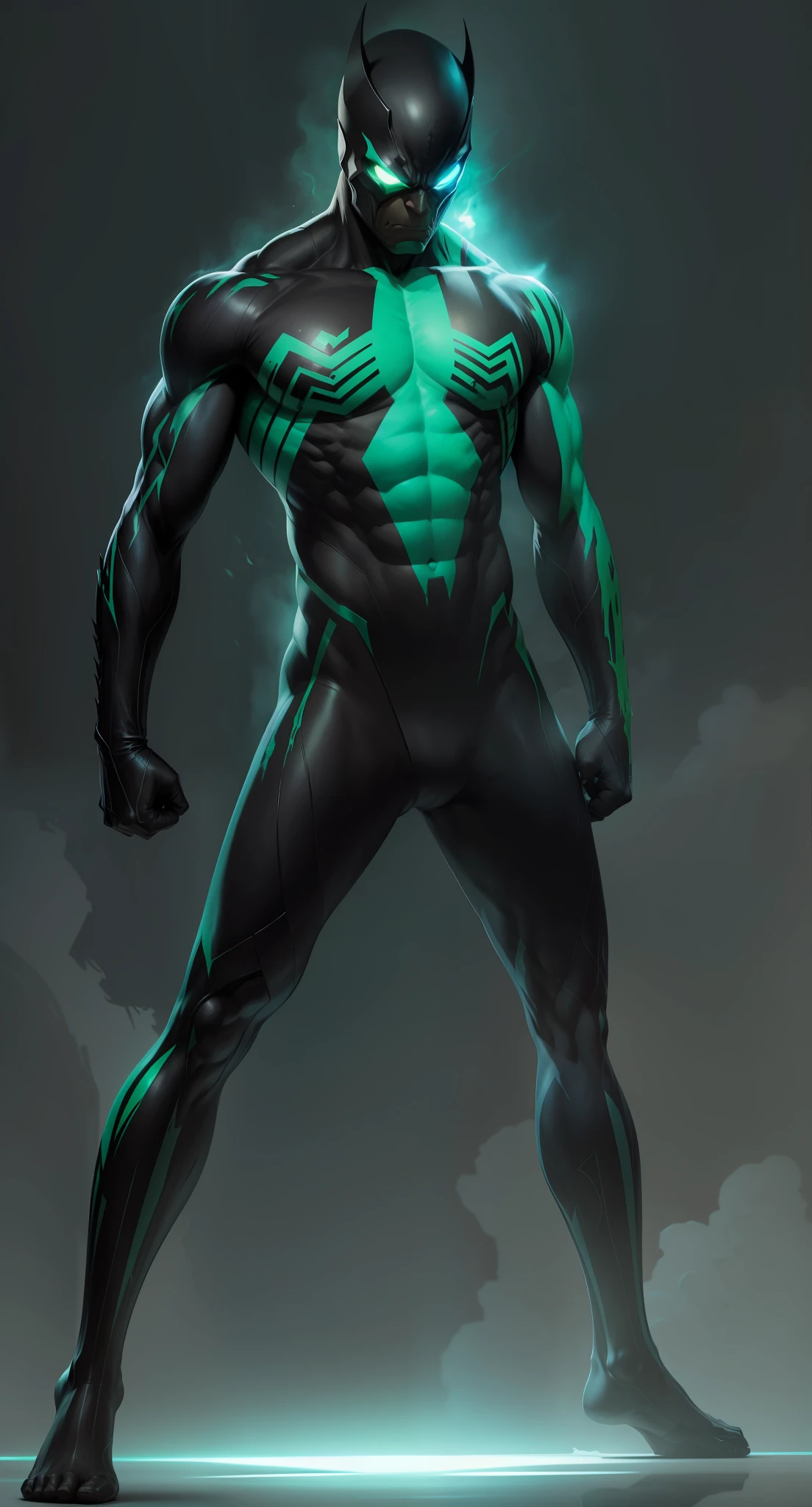 Stunning illustration , Hulk simbionte ,Shocking fusion of two colossal forces, Hulk simbionte muestra una piel verde envuelta en una sustancia negra y viscosa, con venas rojas resaltando. Cuerpo musculoso Su traje simbionte, On the chest it bears the symbol of a symbiote, H Hulk has become an amazing embodiment of symbiote power.. The symbiote suit fuses with the Hulk's muscles, giving it an imposing and ferocious appearance. La sustancia negra se retuerce y se estira en cada movimiento, como si tuviera una vida propia, creating a chilling and dynamic aesthetic. Los ojos de Hulk simbionte brillan con una mezcla de malicia y furia, mientras la influencia del simbionte se manifiesta en su mirada. Una sonrisa siniestra se dibuja en su rostro, reflejando la influencia corruptora del simbionte en su personalidad.