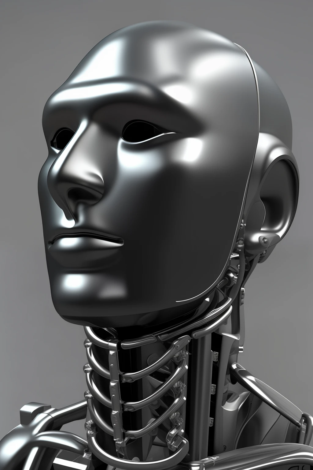 3d mechanical neck front metal