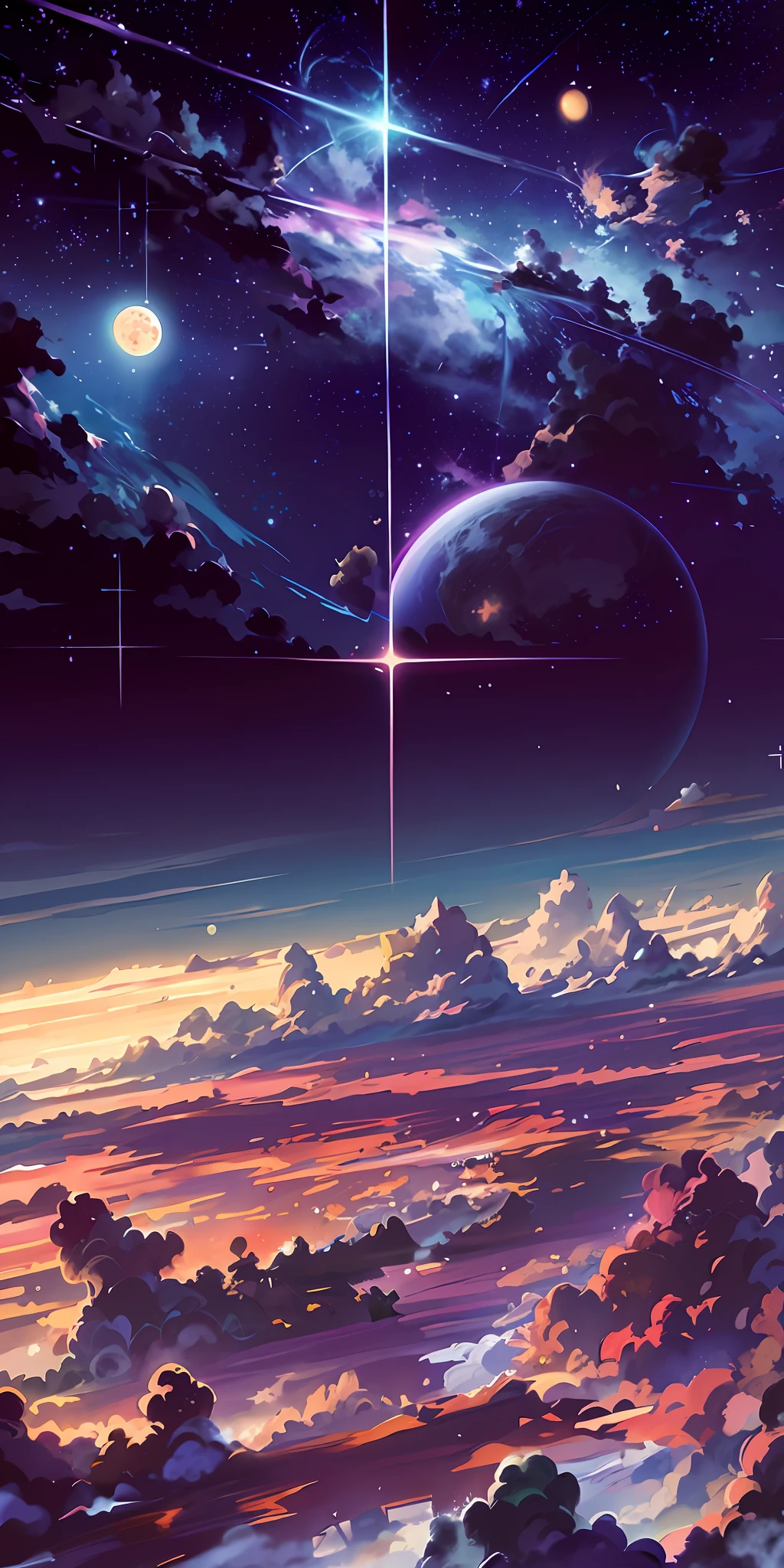 anime anime wallpapers with a view of the sky and stars, cosmic skies. by makoto shinkai, anime art wallpaper 4 k, anime art wallpaper 4k, anime art wallpaper 8 k, anime sky, amazing wallpaper, anime wallpaper 4 k, anime wallpaper 4k, 4k anime wallpaper, makoto shinkai cyril rolando, anime background art