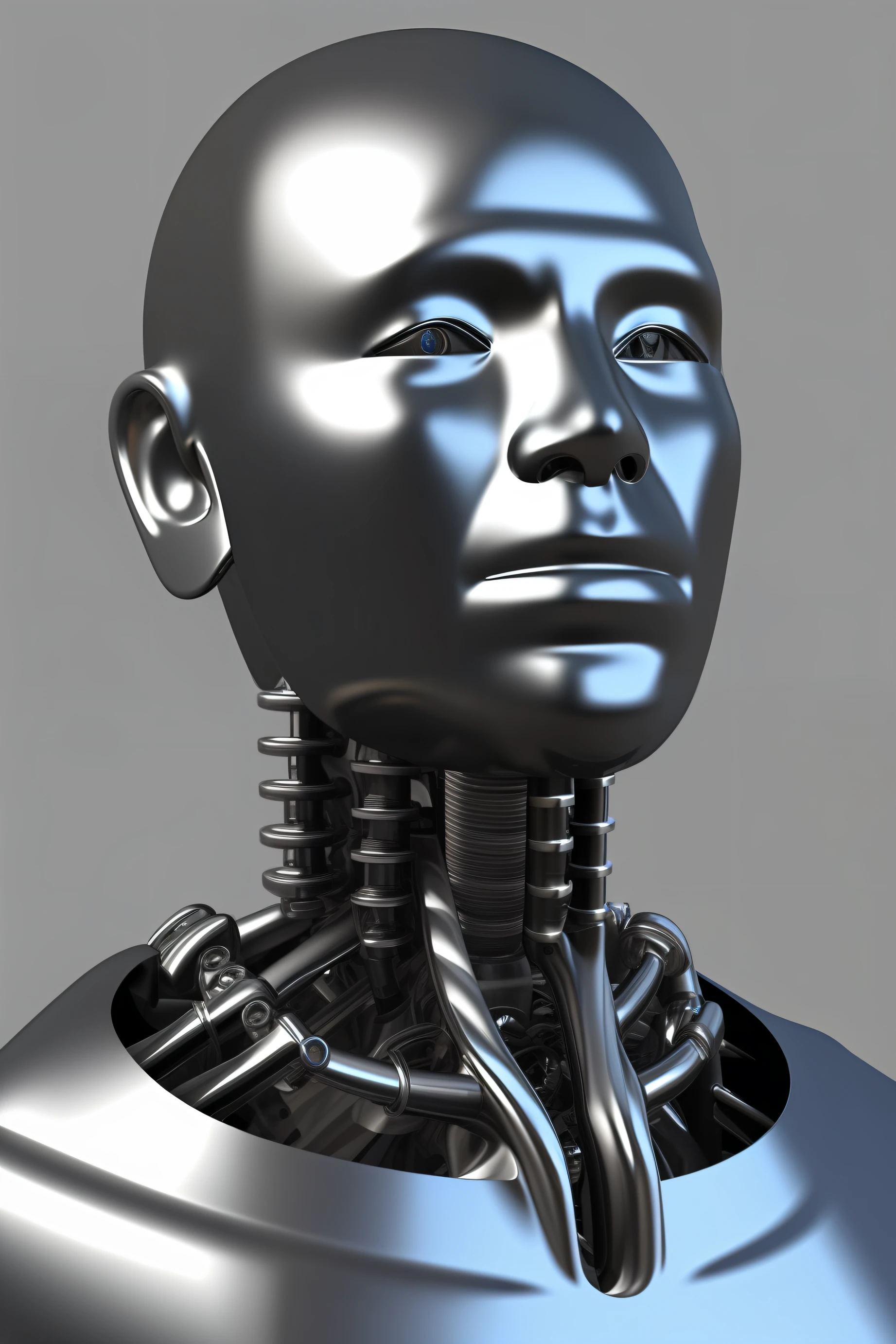 3d mechanical neck front metal