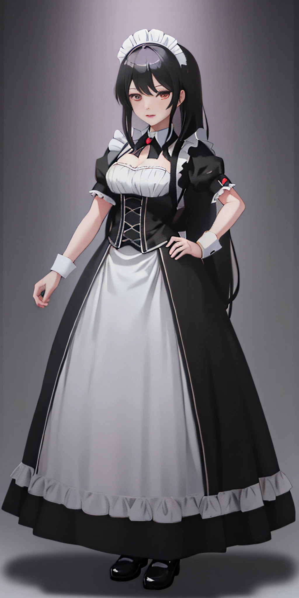 anime character dressed in black and white dress, anime girl in a maid costume, maid outfit, cushart krenz key art feminine, anime girl wearing a black dress, maid dress, anime maid nazi ss military, anime cat girl in a maid costume, female anime character, !!full body portrait!!, cushart krenz