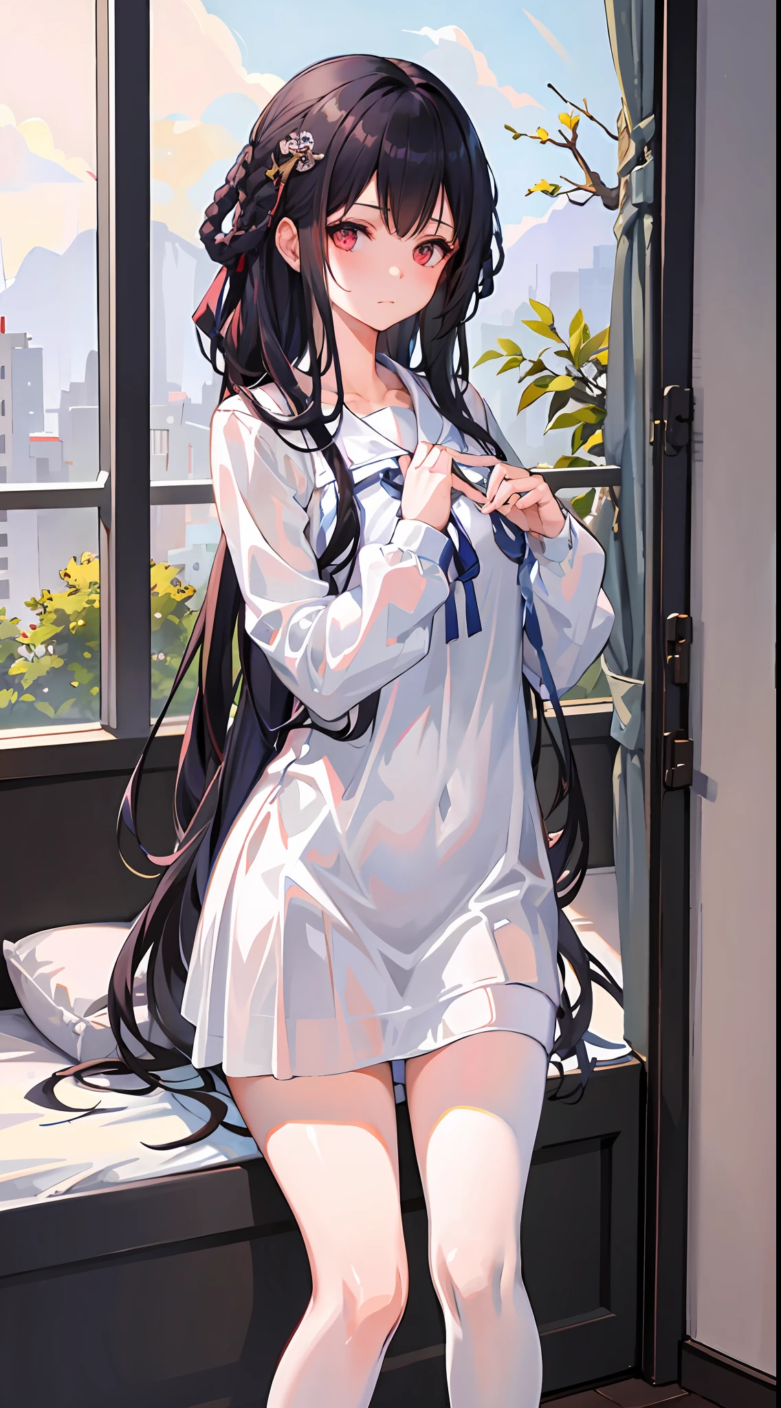 1girl,
indoors,closed mouth,yetsan,
, bedroom,((all_fours)),