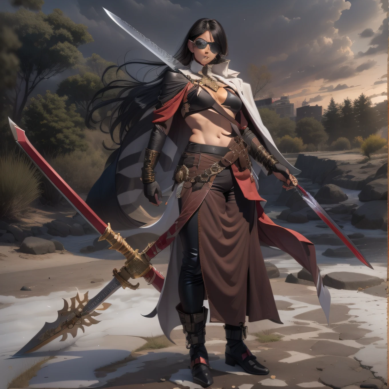 Blizzard，Caramel macchiato， arma， The sword， halter， holdingweapon， 32K, Linen cloak, Top quality, Masterpiece:Faust，,1boys， long whitr hair， ​​clouds， On your stomach， （tmasterpiece，k hd，hyper HD，16k）,clutching a sword， buliding， Reflectors， bloods， Eastern Asia， Weapon focus， Skysky， brunette color hair， knifes， trouser， firey， banya， The clothes ar， bandagens， sword sheath， Masks， 独奏， （tmasterpiece，k hd，hyper HD，16k）,clutching a sword， buliding， Reflectors， bloods， Eastern Asia， Weapon focus， Skysky， brunette color hair， knifes， trouser， swell sea， banya， The clothes ar， bandagens， sword sheath， 独奏