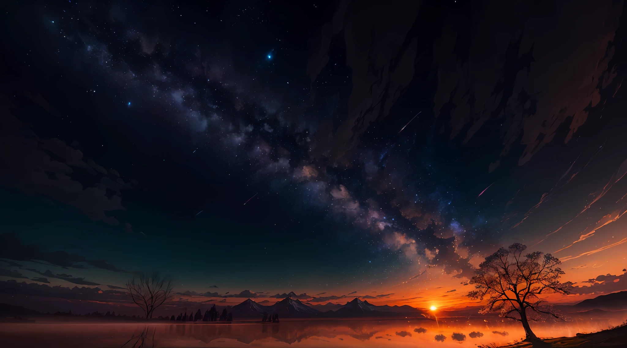 As the golden sphere of the sun slowly descends below the horizon, Dark red tones, Orange, and a canvas painting the sky in pink. The light danced in the scattered clouds, Create breathtaking tapestries of color. The blazing light casts a warm embrace on the tranquil earth, Light up the world with a dreamy aura.
As twilight deepens, The first stars appeared shyly, Draw tiny shimmering spots on a dark canvas. There is a sense of peace and quiet in the air, The perfect moment for reflection and introspection. The air is filled with the smell of blooming flowers, Mixed with the sweet aroma of dewdrop kissing grass.
In this surreal landscape, Time has slowed down, Let people get lost in the ethereal beauty of the moment. As if the world was frozen in the most delicate paintings, Every detail is meticulously crafted by masters. The sheer brilliance of the scene evokes a sense of awe, It is as if witnessing a rare masterpiece that has been captured in time forever.
Whether through the painter's brush or the lens of the photographer's camera, This vivid sunset evokes a sense of wonder and inspires the soul. This is a profound reminder,Nature itself is the ultimate artist。, Ability to create scenes that surpass the wildest dreams