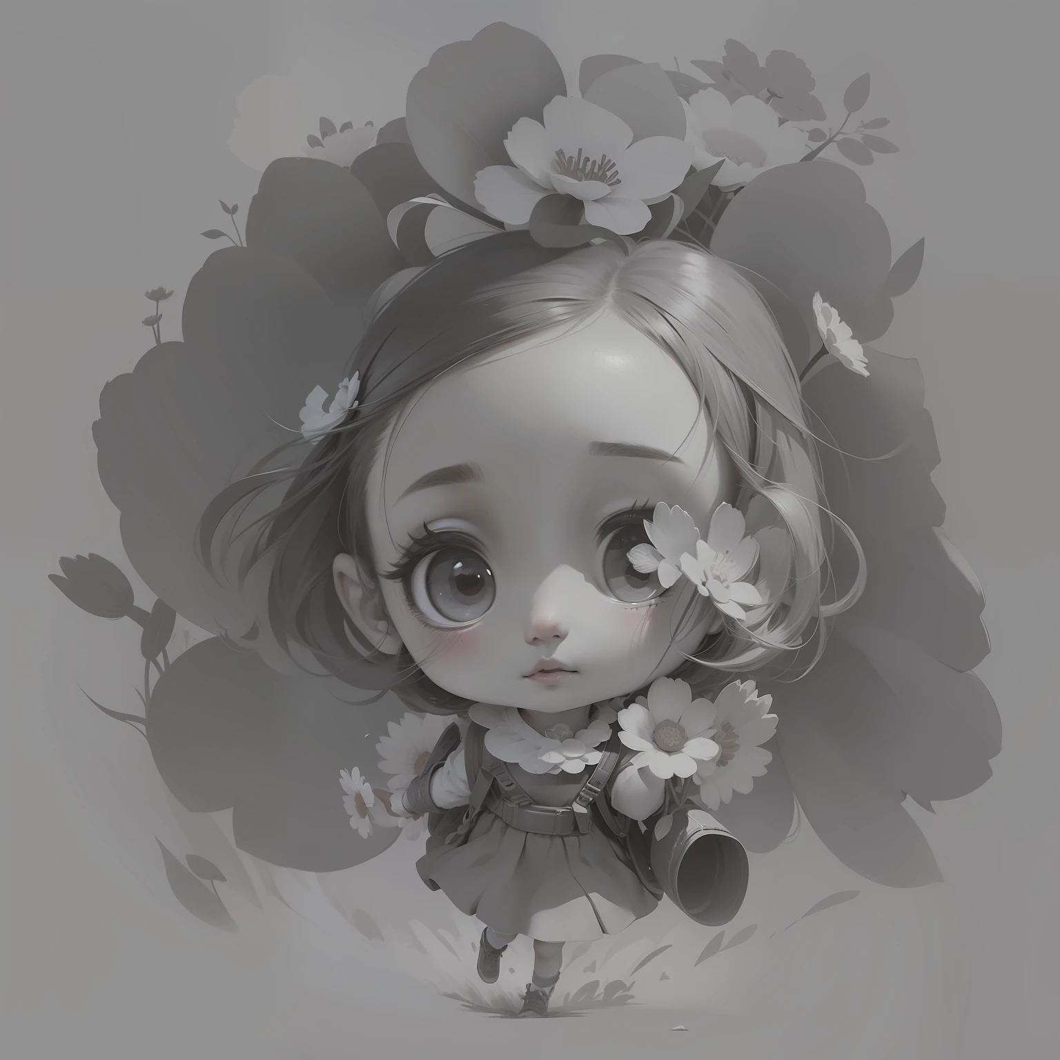 cartoon girl in a field of flowers with a backpack, childrens art in artstation, cute detailed digital art, cute art style, cute detailed artwork, adorable digital painting, girl in flowers, cute digital art, girl dancing in a flower field, full body portrait of a short!, girl in a flower field, a beautiful artwork illustration, girl jumping in a flower field