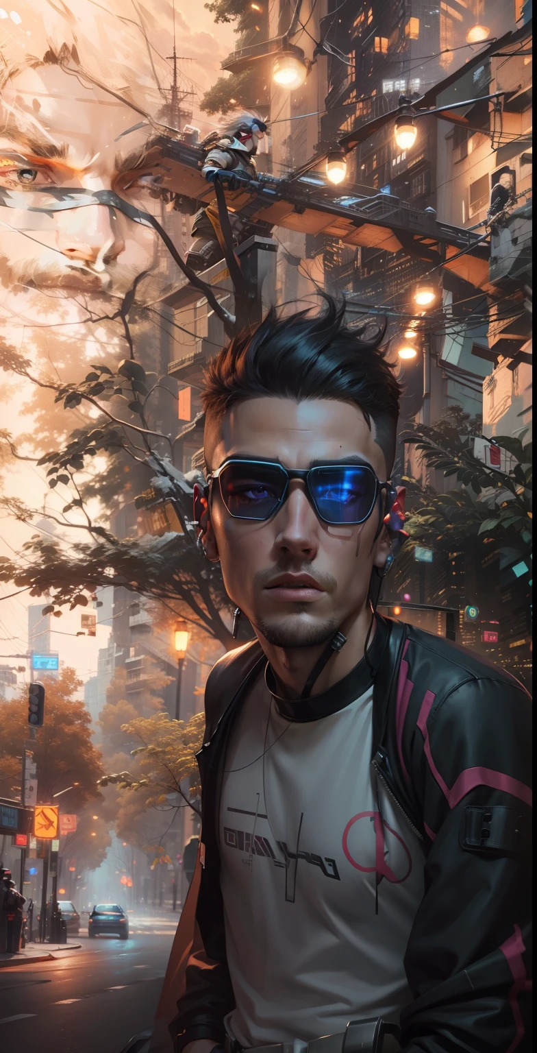 Change background cyberpunk handsome boy. realistic face, 8k, ultra realistic