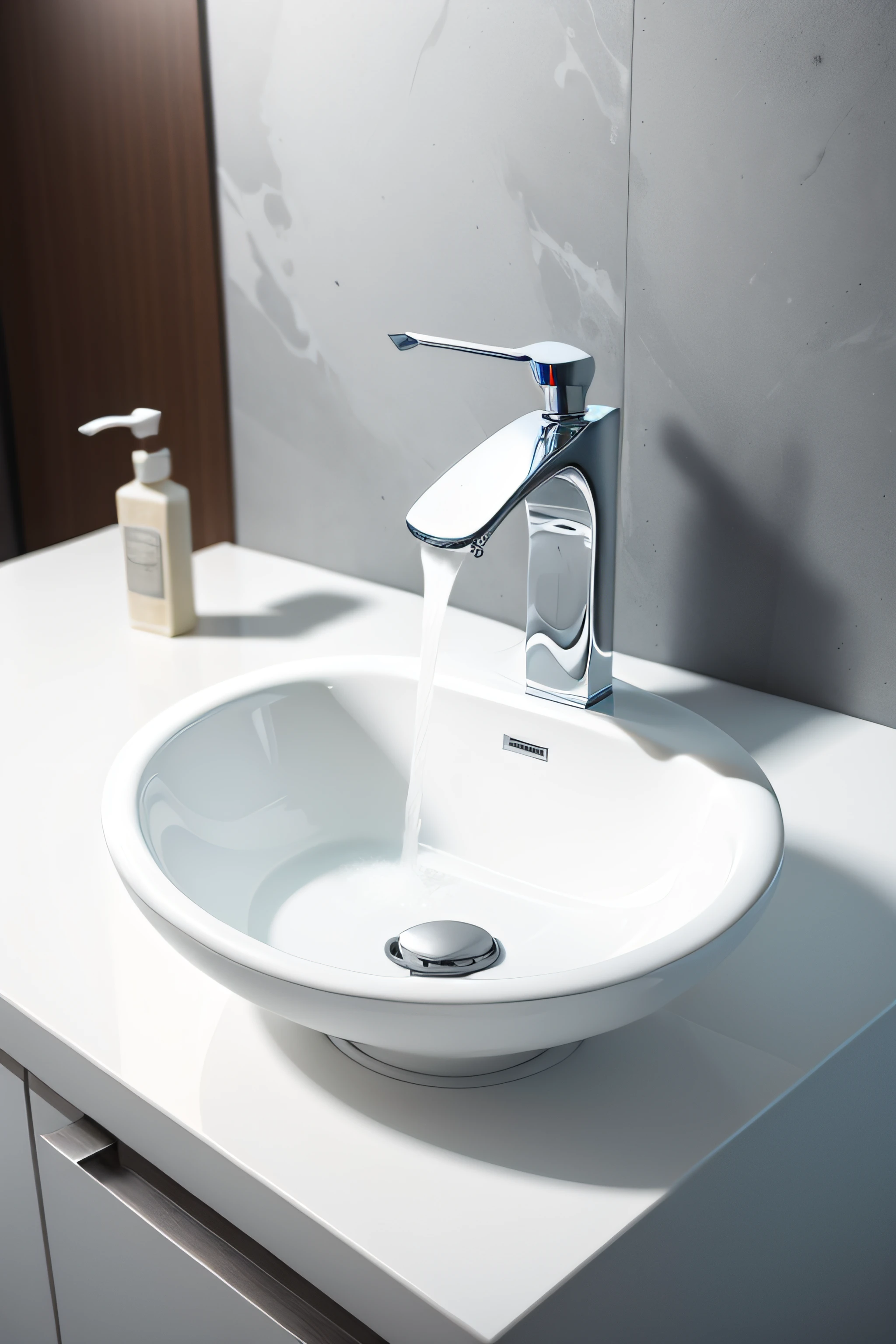 Faucet sink realistic white minimalist