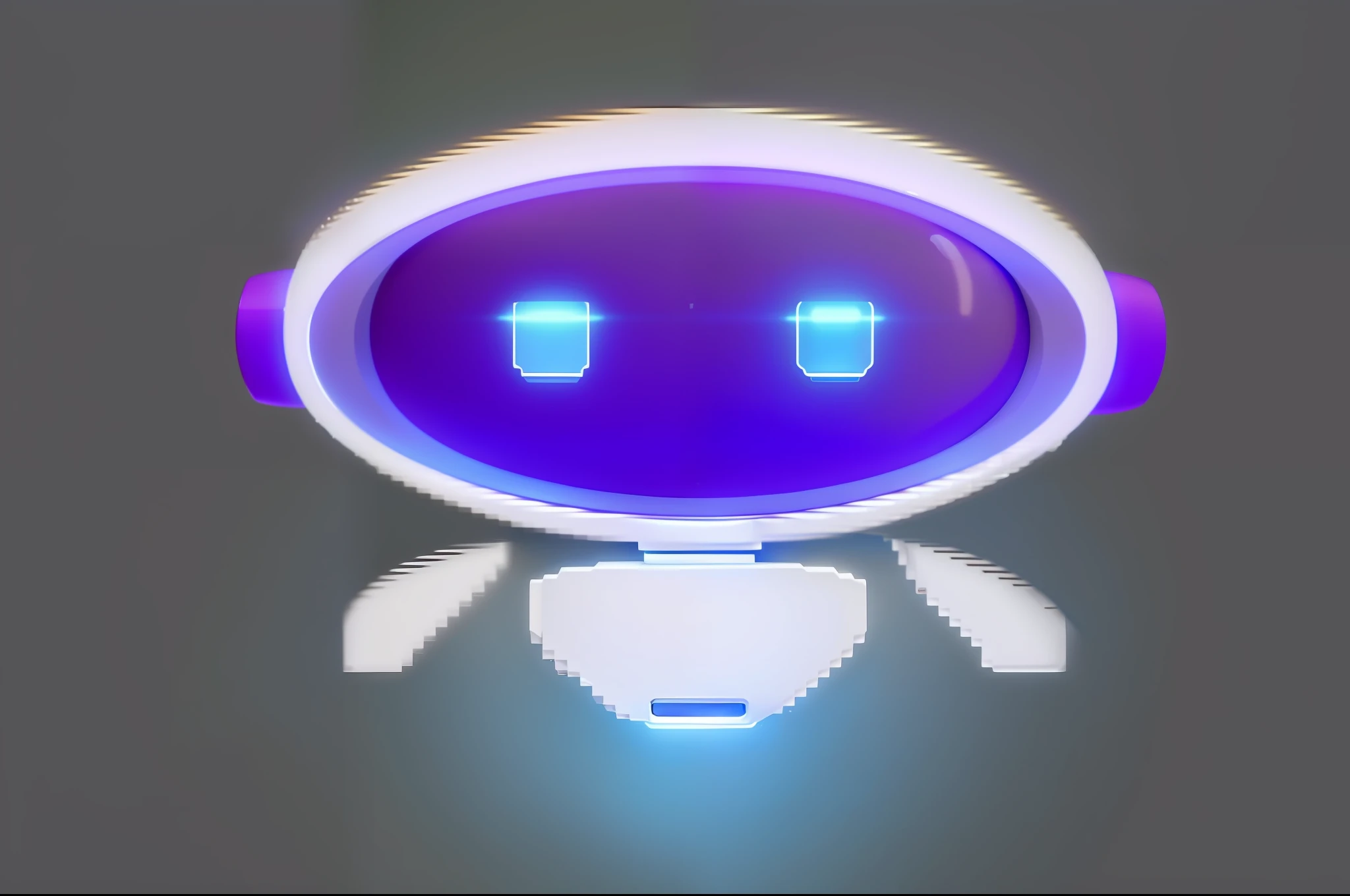 Close-up of glowing robot on face, Cute robot, Cute humanoid robot, small spot light on robot, icon for an ai app, Bot icon, Very cute robot Zen, adorable friendly robot, friendly robot, robot portrait, White robot, Super cute robot face, round robot, portrait of an android, sleek robot, happy robot, a robot,sense of science and technology,mirai