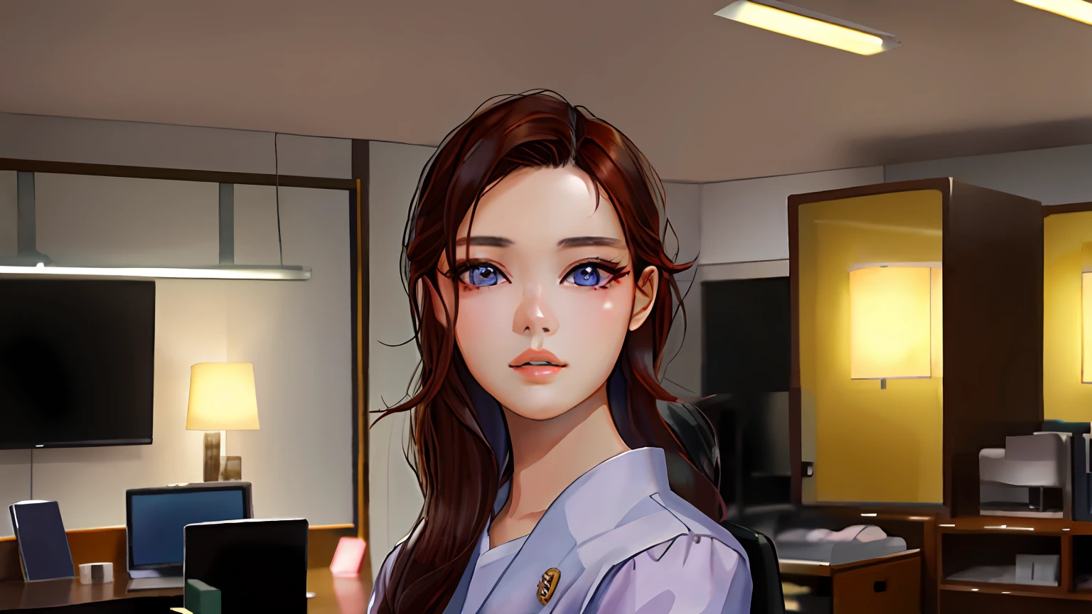 There is a woman standing in an office with a laptop, Soft portrait shot 8 K, well lit professional photo, beautiful Korean women, Gorgeous young Korean woman, Beautiful young Korean woman, shot on a Canon EOS R5, shot on canon eos r 5, young lovely Korean faces, A young Asian woman, perfect face model, Korean woman, portrait of female korean idol