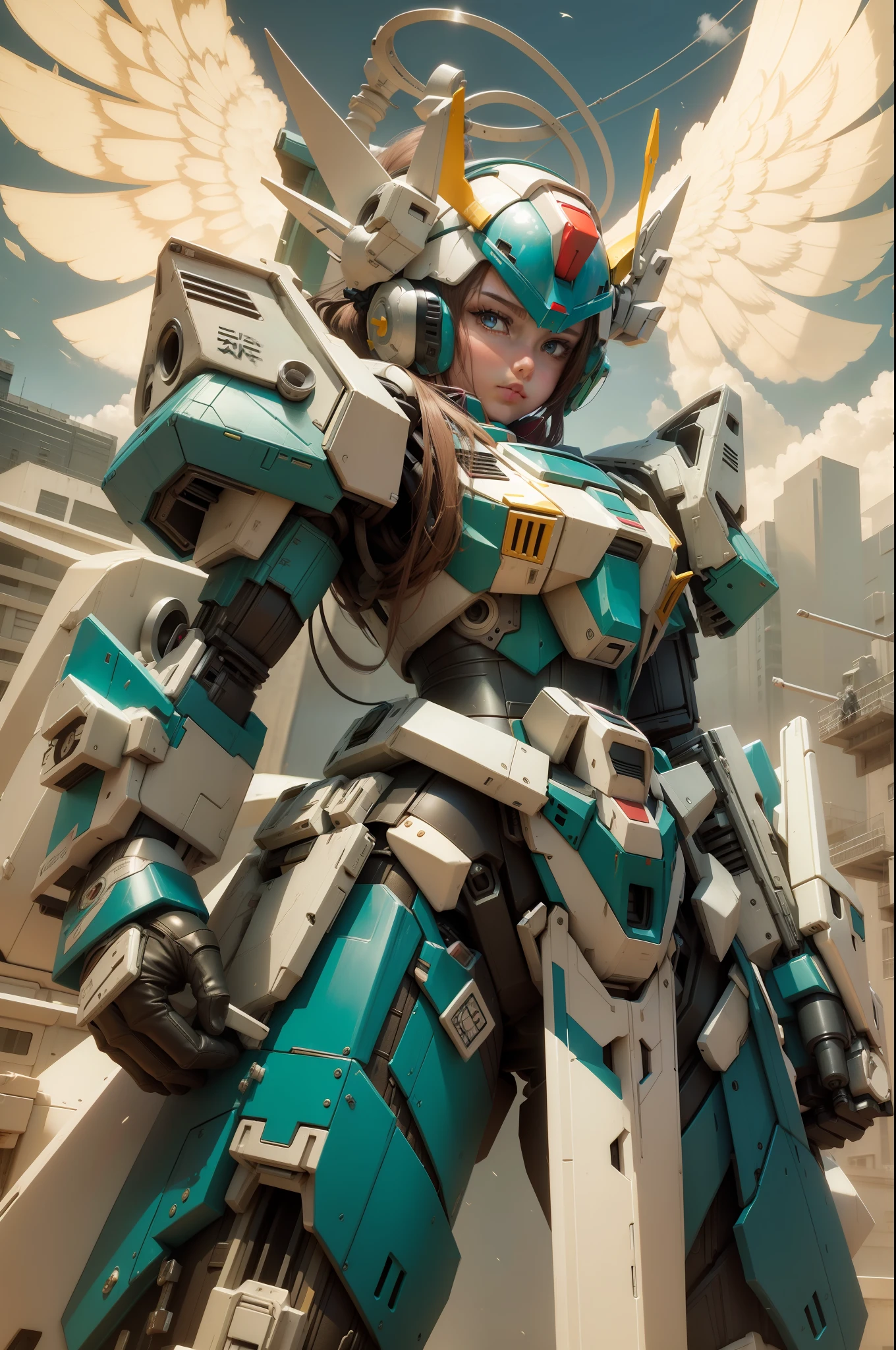 Girl, 3d, slim, realistic, gundam, weapon