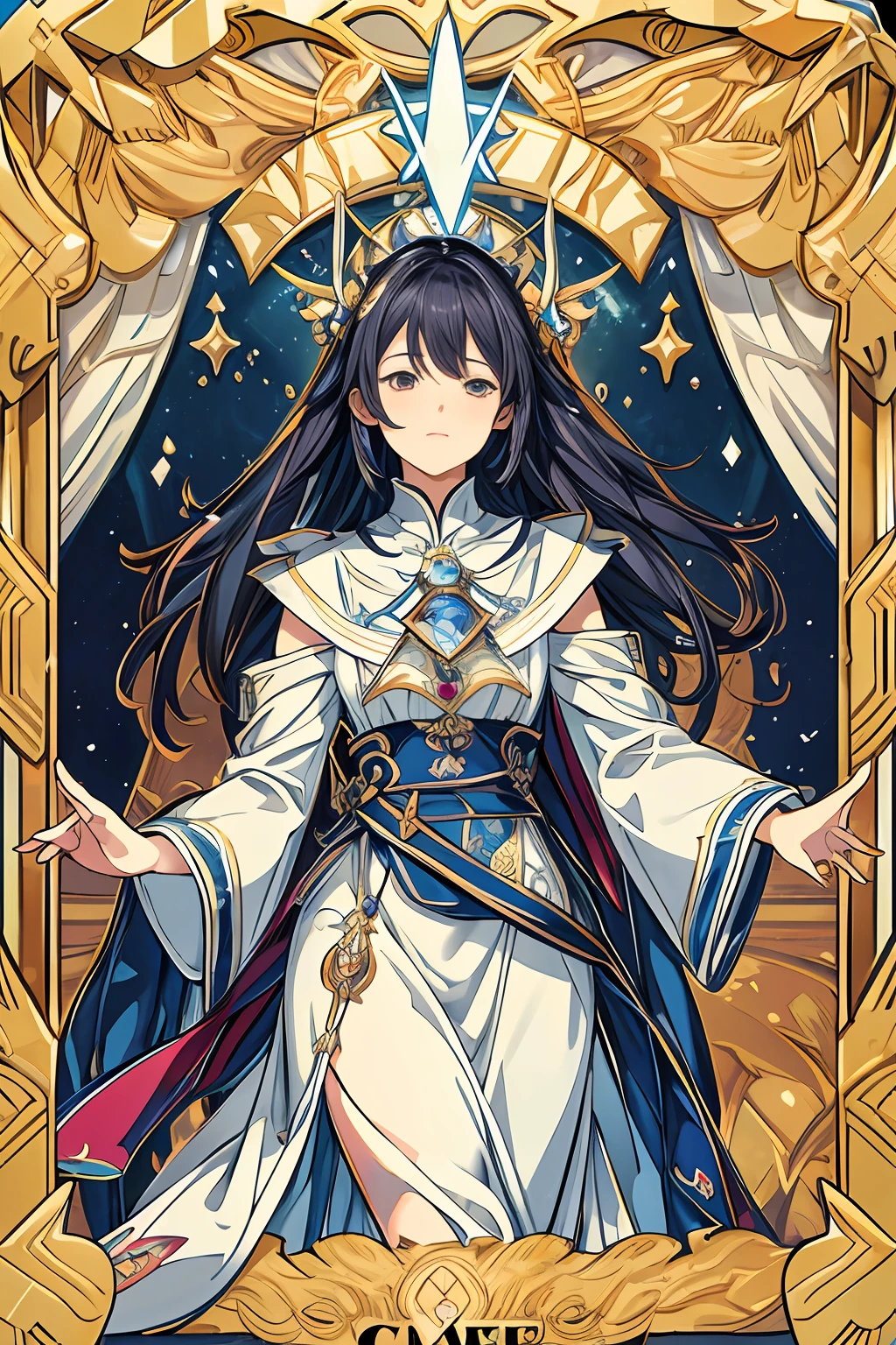 Masterpiece, Best quality, (Extremely detailed Cg Unity 8K wallpaper), (Best quality), (Best Illustration), (Best shadow), rendering by octane,Ray tracing,Ultra detailed,Luo is a beautifully illustrated set of tarot cards,Each card depicts a different symbol and prototype,Exquisite details,The mystery and symbolism of tarot cards are captured,Viewers are invited to explore the depths of the subconscious,And seek guidance from the cards。 Dreamy colors,brightcolors,hyper HD