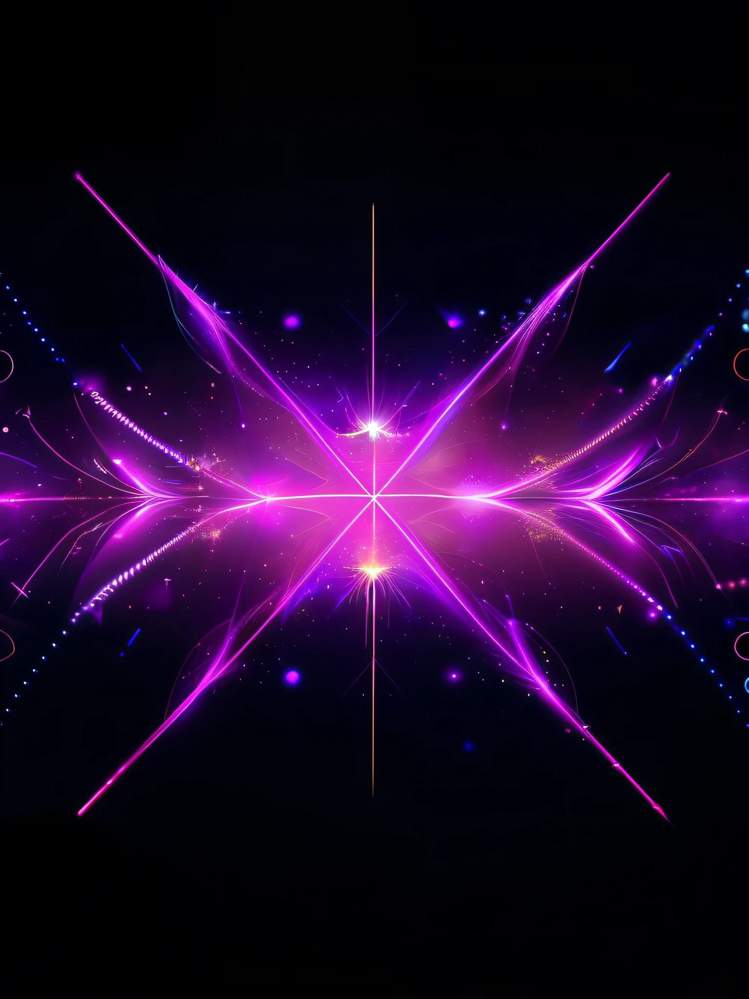 purple abstract background with stars and sparkles, electric aura with particles, dark neon colored universe, abstract purple lighting, particle waves, cosmic energy wires, glowing violet laser beam eyes, purplish space in background, fractal arrows, space fractal gradient, an abstract spiritual background, background with neon lighting, glowing electric aura, cosmic purple space!, magenta lighting. fantasy