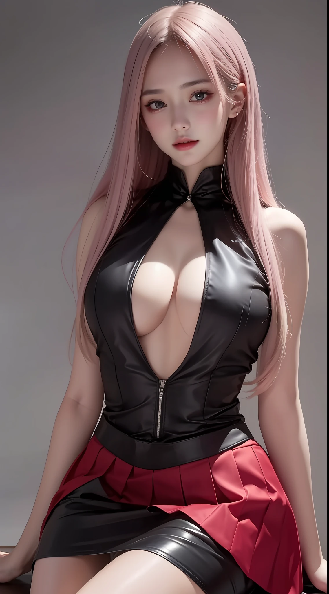 4K ultra, masterpiece, a girl, good face, detailed eyes, spreading hair, ultra long hair, skirt, pink half skirt, sexy skirt, bare stomach, shinning, high lights, realistic background, side body, front body,
