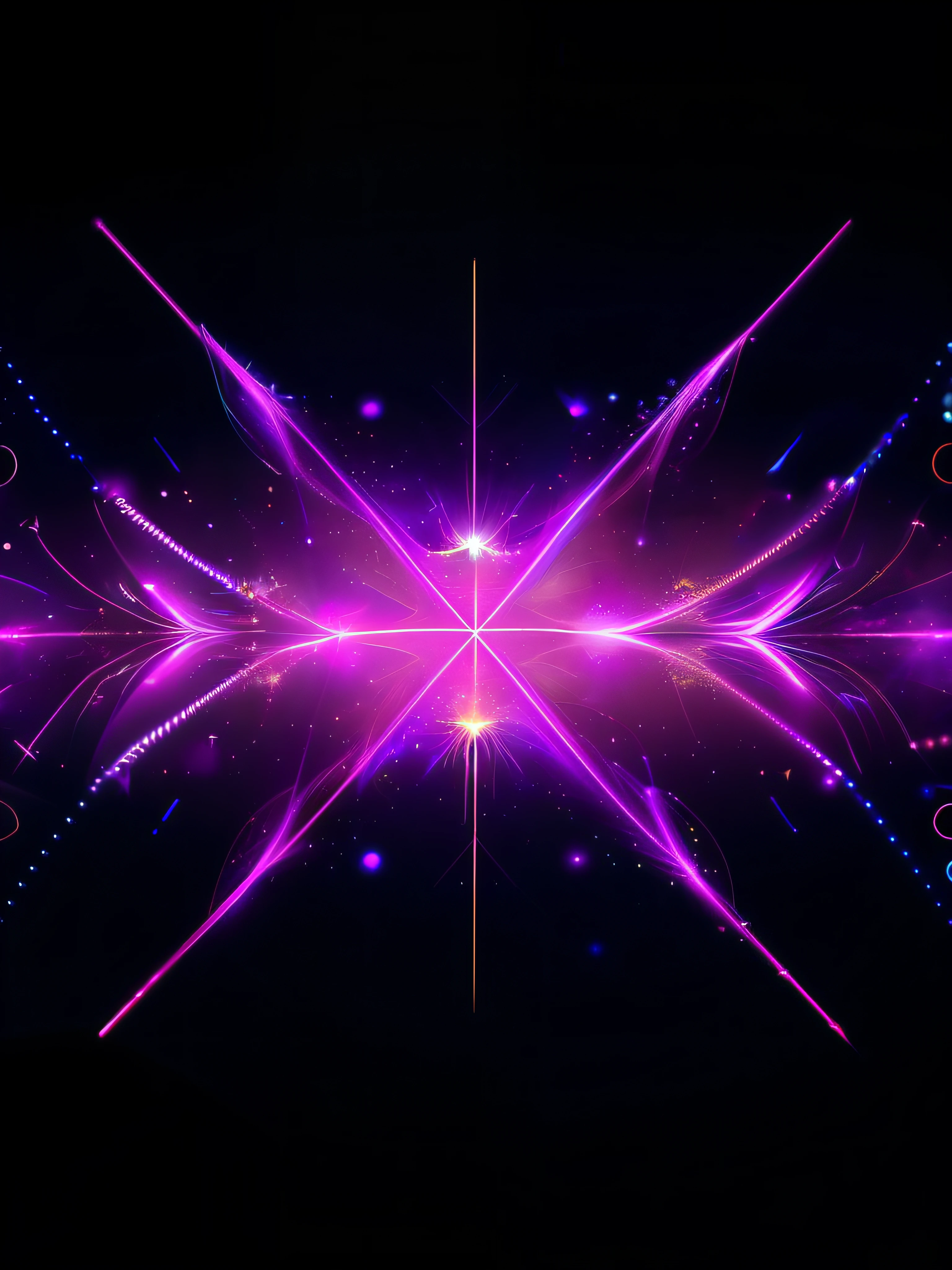 purple abstract background with stars and sparkles, electric aura with particles, dark neon colored universe, abstract purple lighting, particle waves, cosmic energy wires, glowing violet laser beam eyes, purplish space in background, fractal arrows, space fractal gradient, an abstract spiritual background, background with neon lighting, glowing electric aura, cosmic purple space!, magenta lighting. fantasy