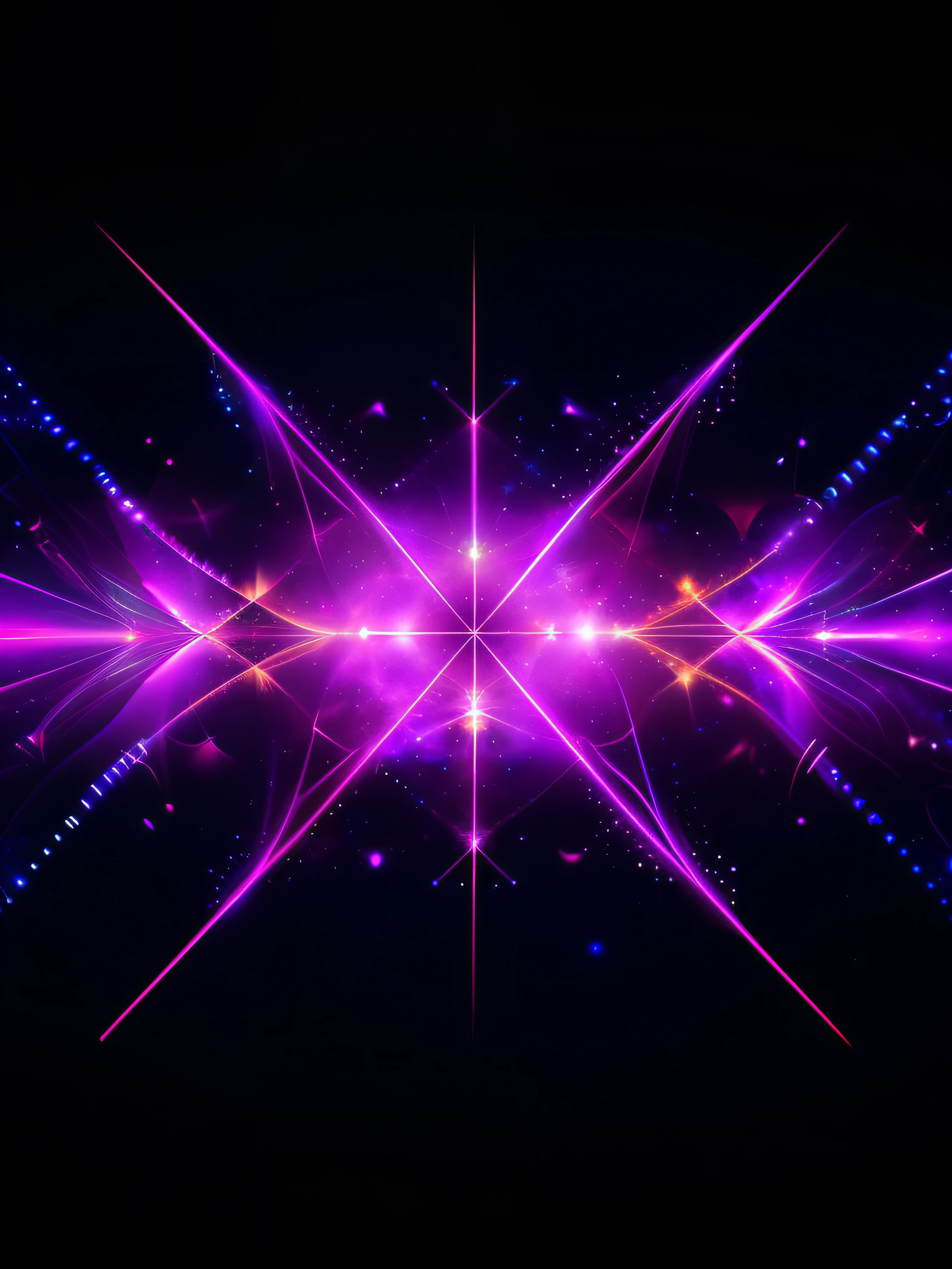 purple abstract background with stars and sparkles, electric aura with particles, dark neon colored universe, abstract purple lighting, particle waves, cosmic energy wires, glowing violet laser beam eyes, purplish space in background, fractal arrows, space fractal gradient, an abstract spiritual background, background with neon lighting, glowing electric aura, cosmic purple space!, magenta lighting. fantasy