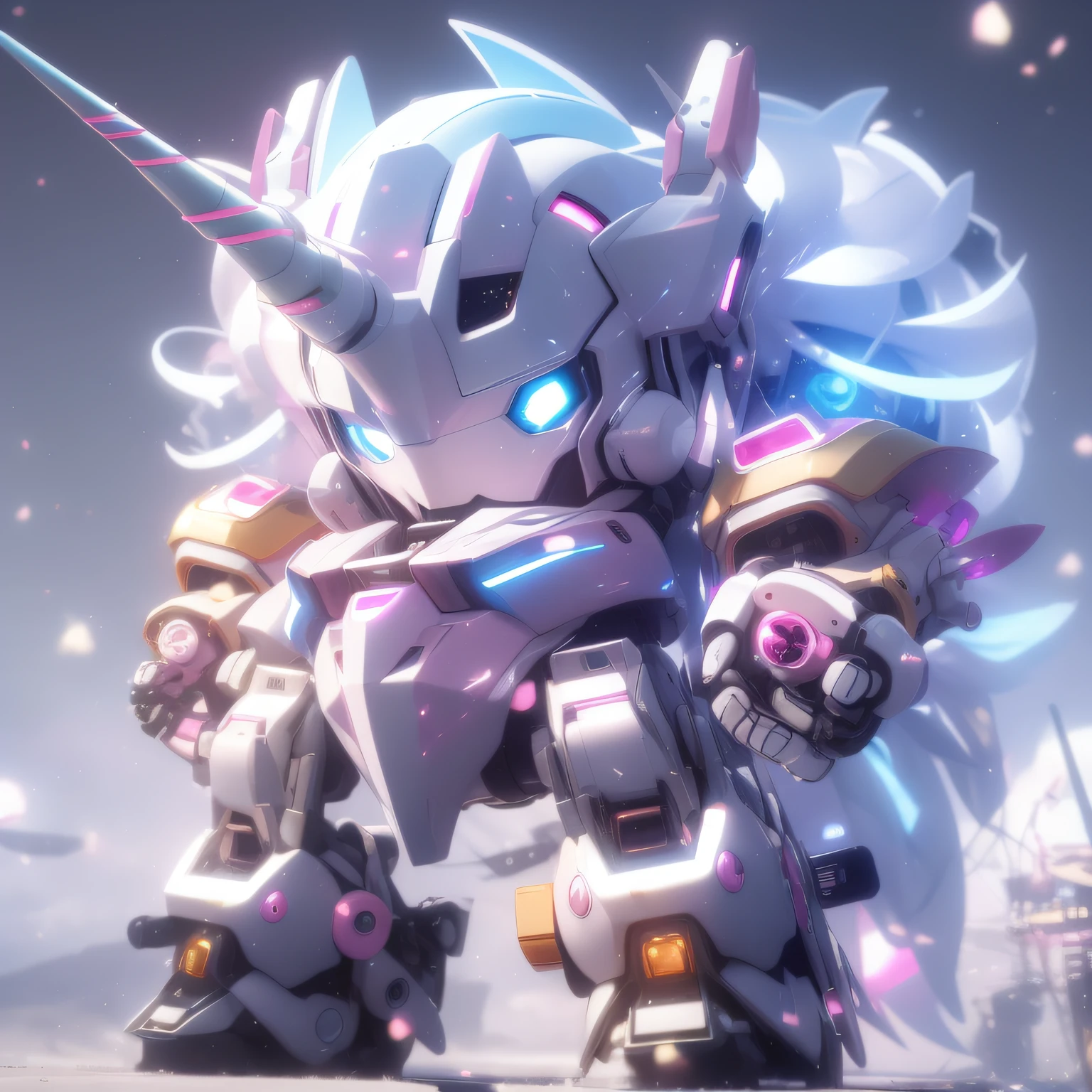 Unicorn anthropomorphism, anime mecha aesthetic, Pink mech,toplight,Best anime 4k konachan wallpaper, style of anime4 K, ethereal and mecha theme, cyberpunk anime girl mech, mecha anime, Stylized anime, cool mecha style