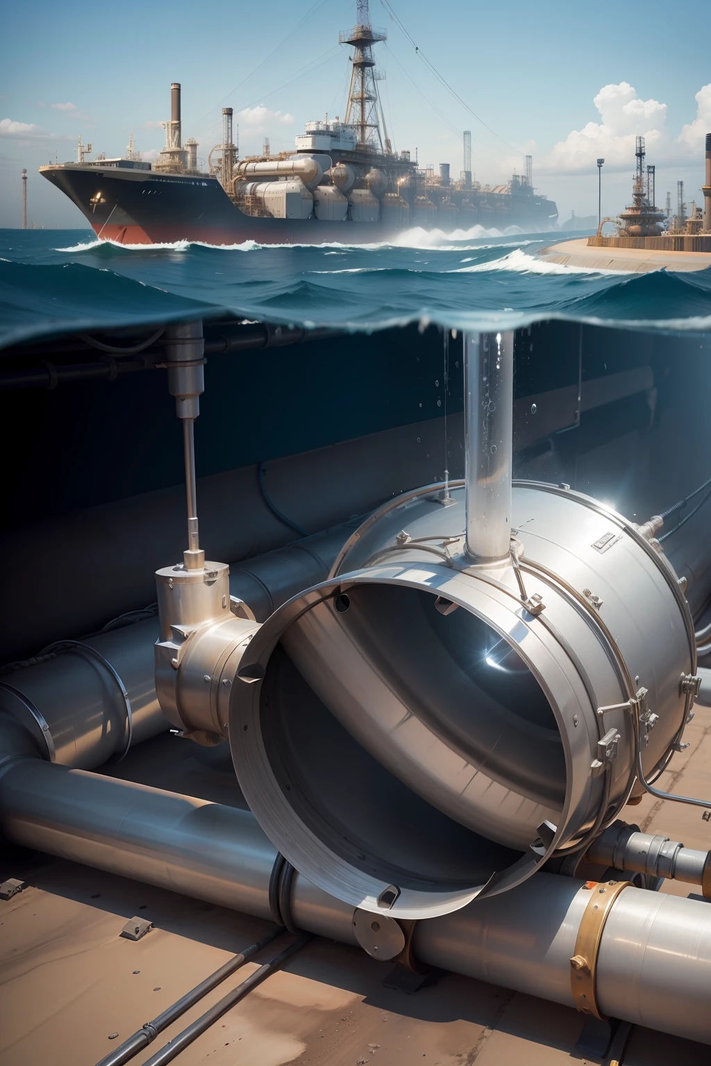 Applications of stainless steel pipes in the oil and gas industry; reality; the real world; HD