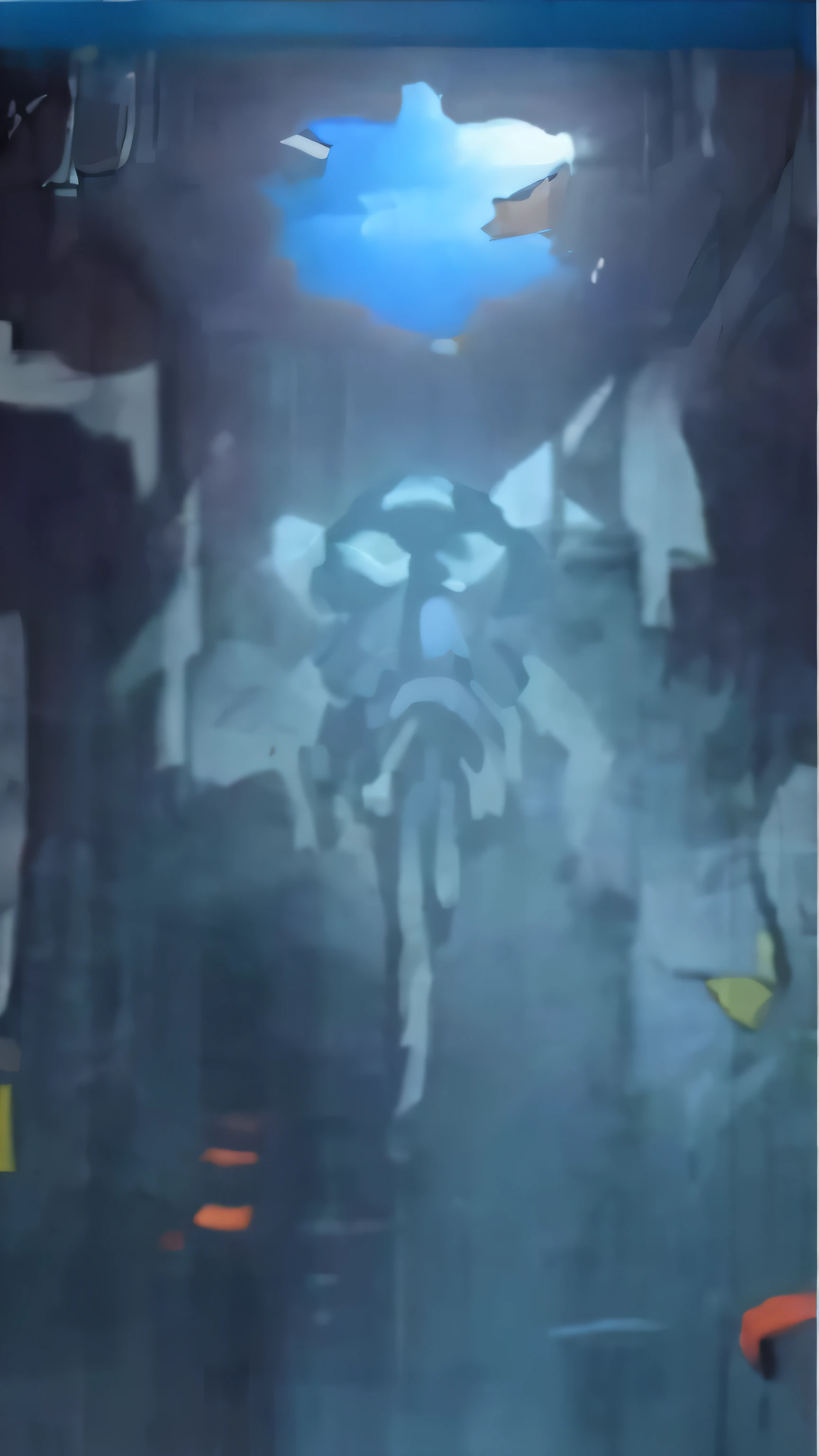 submerged temple scene, cutscene footage, Kururo anime screenshot, submerged temple ritual scene, game footage, Underwater horror scene, video still, In animated films, screenshot from the anime film, video game cutscene