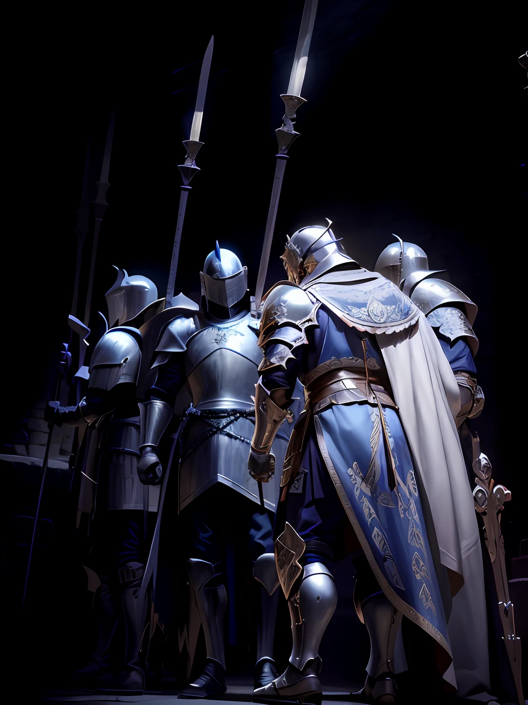 There were many knights standing in a row with swords, light coming off of the armor, glowing lights in armor, Knights, Wear knightly armor, armor and robes, knights in battle, knights armor, Wearing the armor of a knight, Knight in armor, wretched and corrupted knights, dressed in light armor, Armor and fallen crowns, Medieval knight power armor