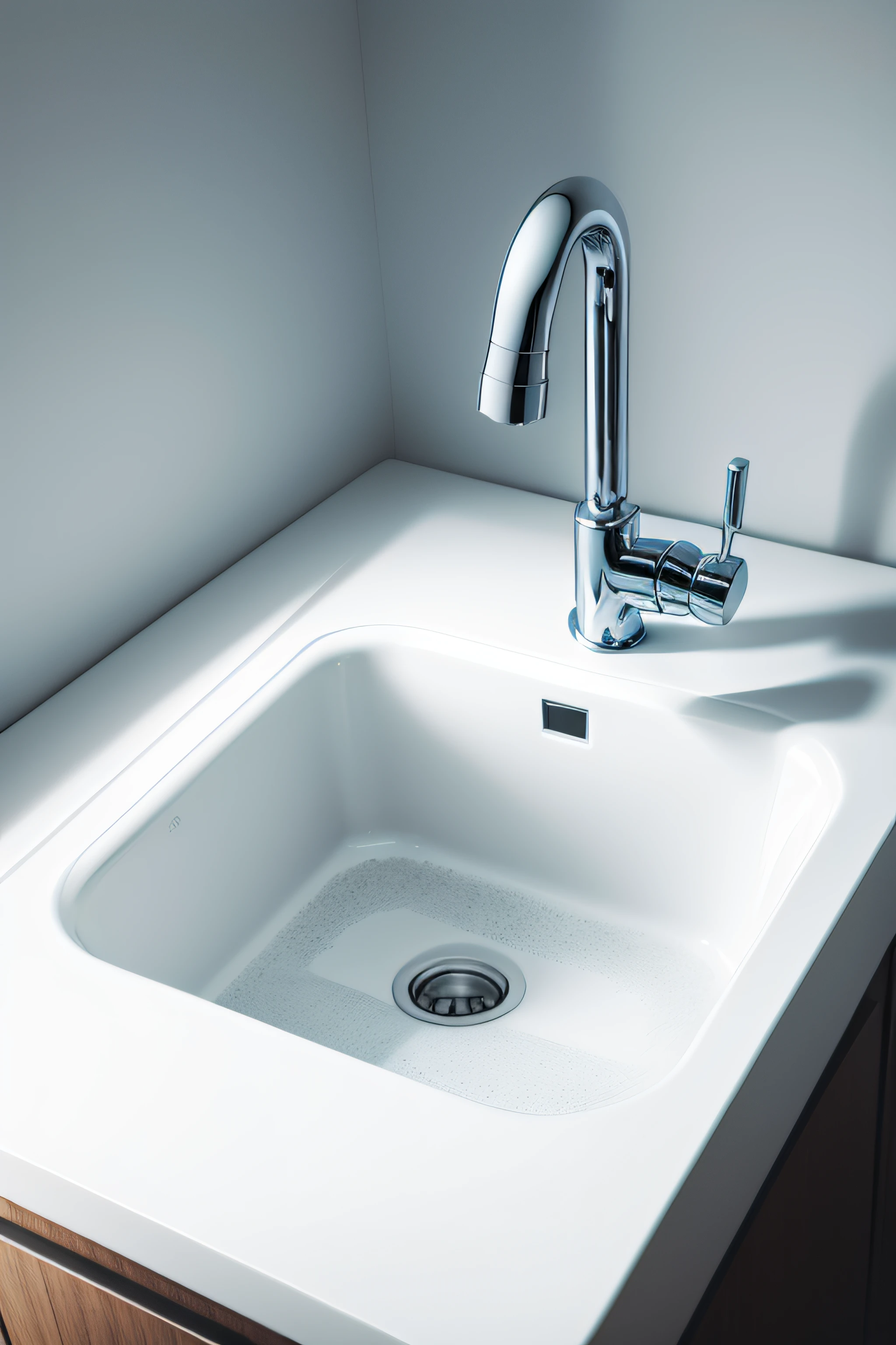 Kitchen faucet sink realistic white atmospheric minimalist water