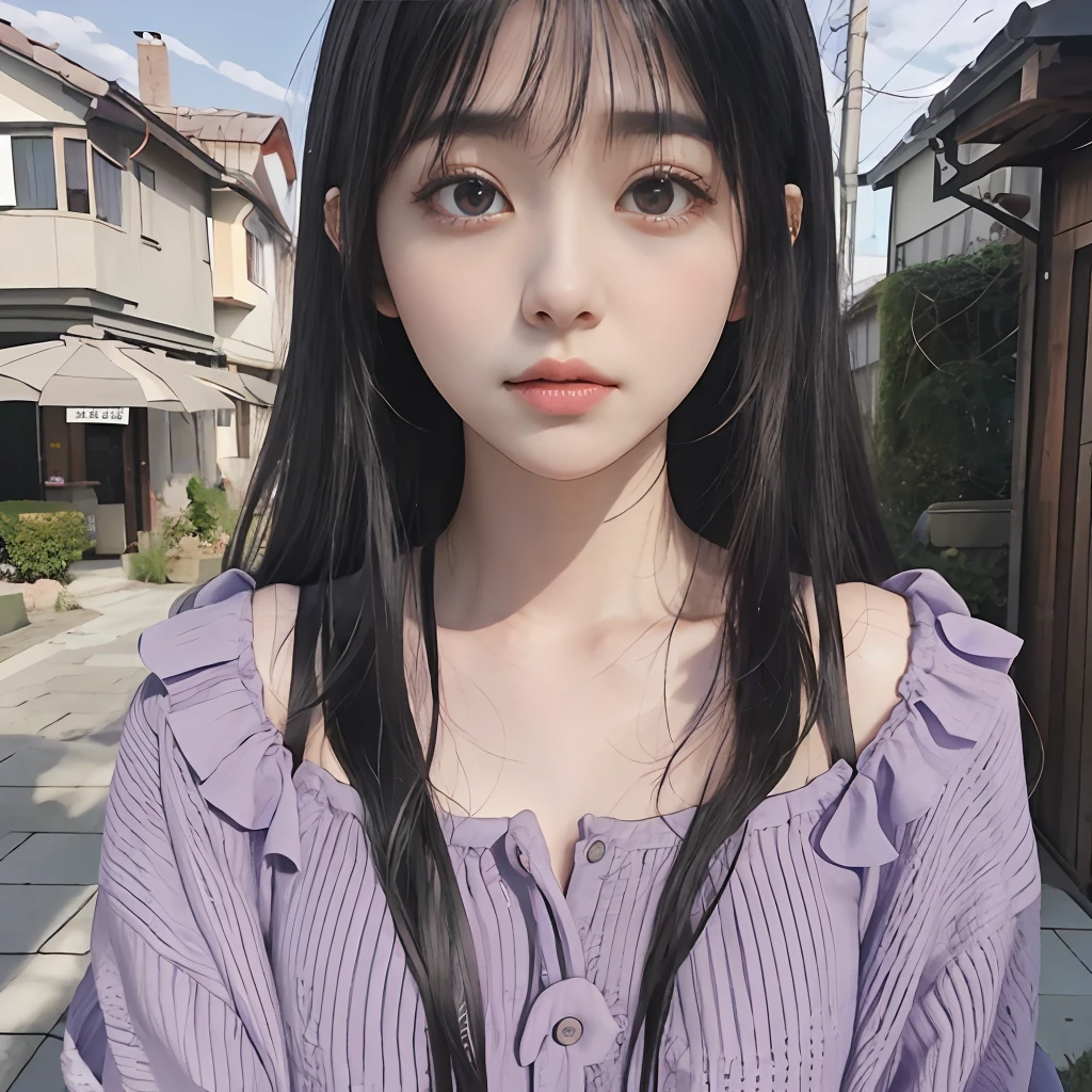 Hinata Hyuga,1 girl, beautiful girl,long hair,black hair, purple theme