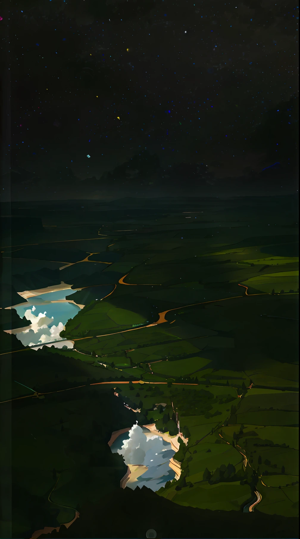 The rivers between the mountains and forests flow gently, and the detailed background rendering of the scenery is a masterpiece. Under the extreme picture quality, the sun gathers into a large aperture during the day, and the clouds are leisurely, looking up at the sky.