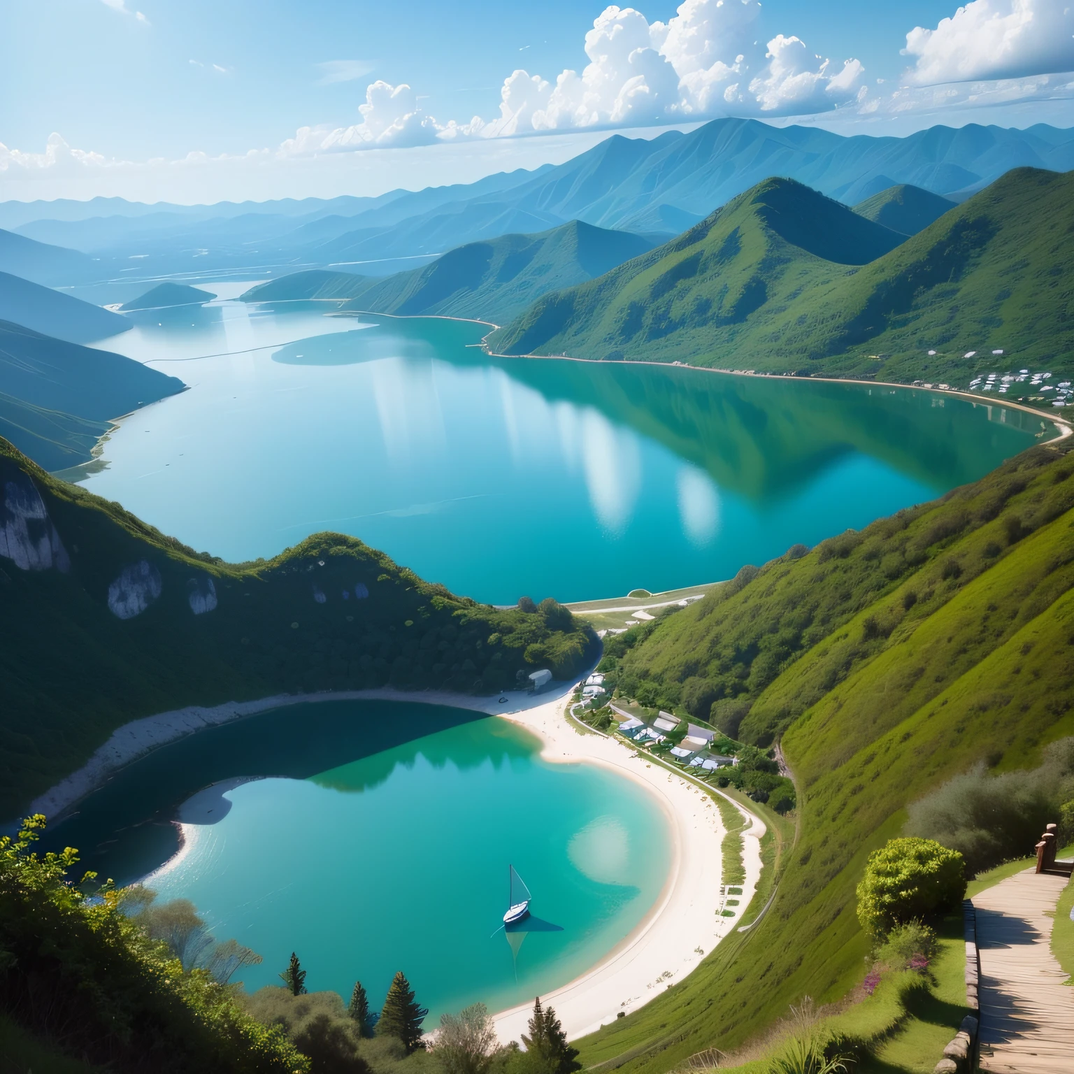 Explore Haitongue Bay：Picturesque view，Lake-sky harmony，It is a romantic scenery of Erhai，Amazing lake and mountain views，Let you forget your worries，Only a calm heart remains。