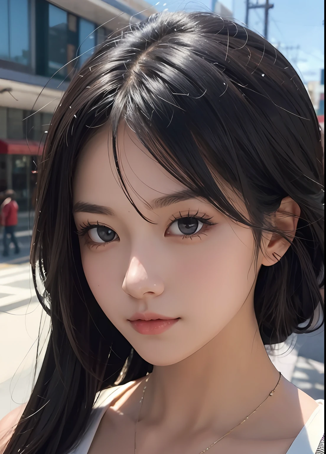 (best-quality:0.8),
(best-quality:0.8), perfect anime illustration, extreme closeup portrait of a pretty woman walking through the city