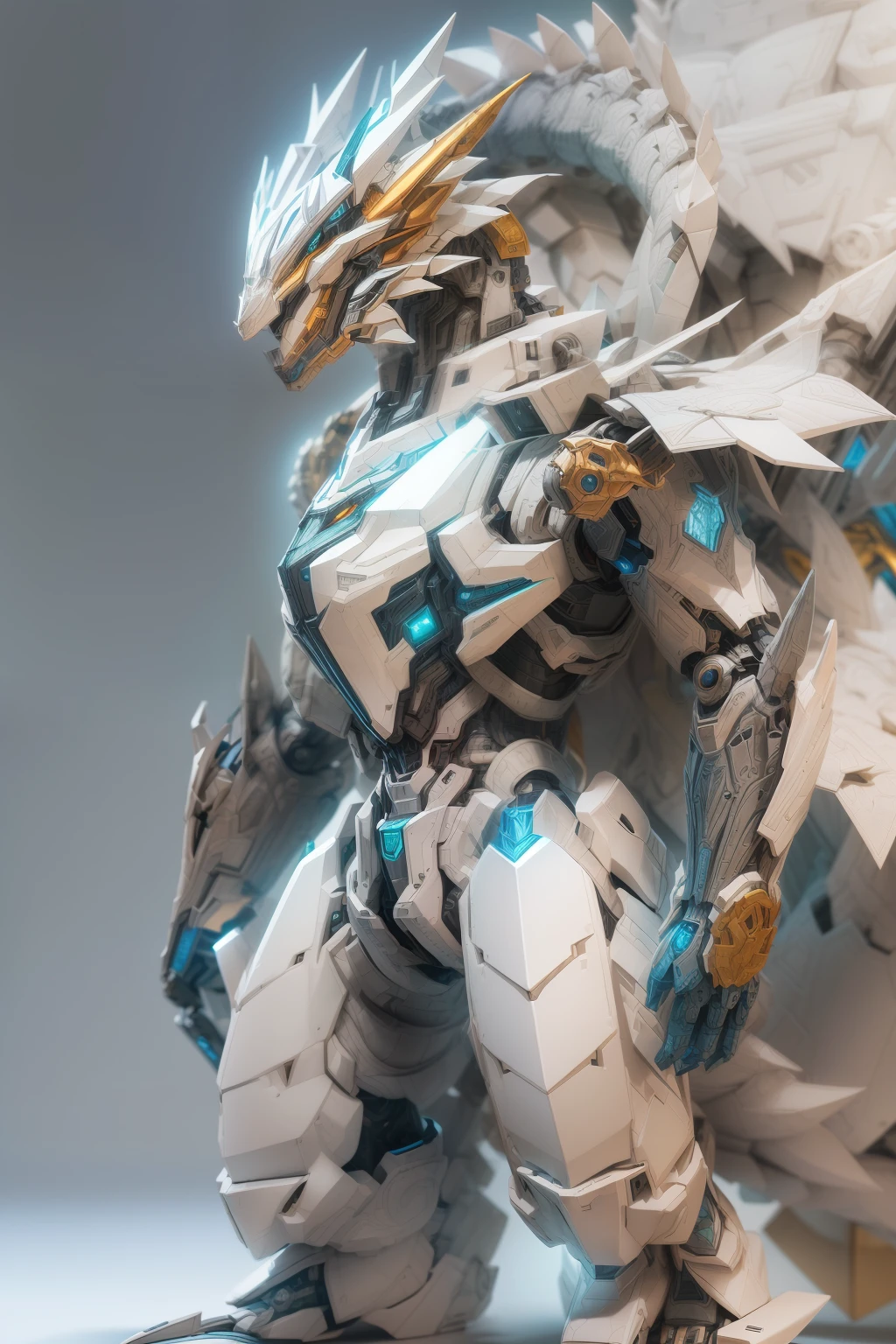 (Mecha's anthropomorphic dragon),Human form,Full body like,short feet,Mechanical armor,White background,(paper art, Quilted paper art:1.2, geomerty:1.1, zentangle,a 3D render), (Extremely colorful, Best quality, high detal, Masterpiece, Cinematic lighting, 4K)