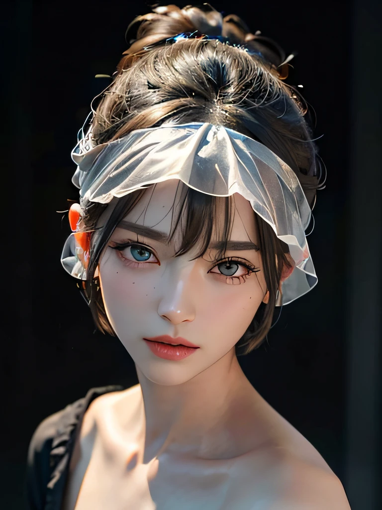 (Masterpiece:1.3), (8K, Photorealistic, RAW photo, Best quality: 1.4), (1girll), Beautiful face, (Realistic face), (Black hair, Short hair:1.3), Nice hairstyle,photorealistic eye,Nice detail eyes,(Realistic skin),Beautiful skins,(evening formal robes),Full body like,absurd res,enticing,超高分辨率,Ultra photo realsisim,The is very detailed,the golden ratio