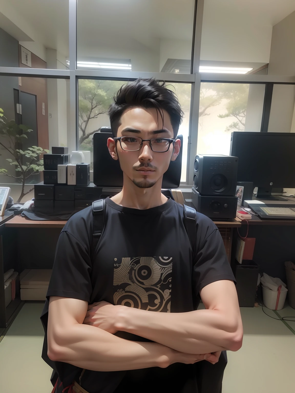 Male,anime, japanese inspired, details background