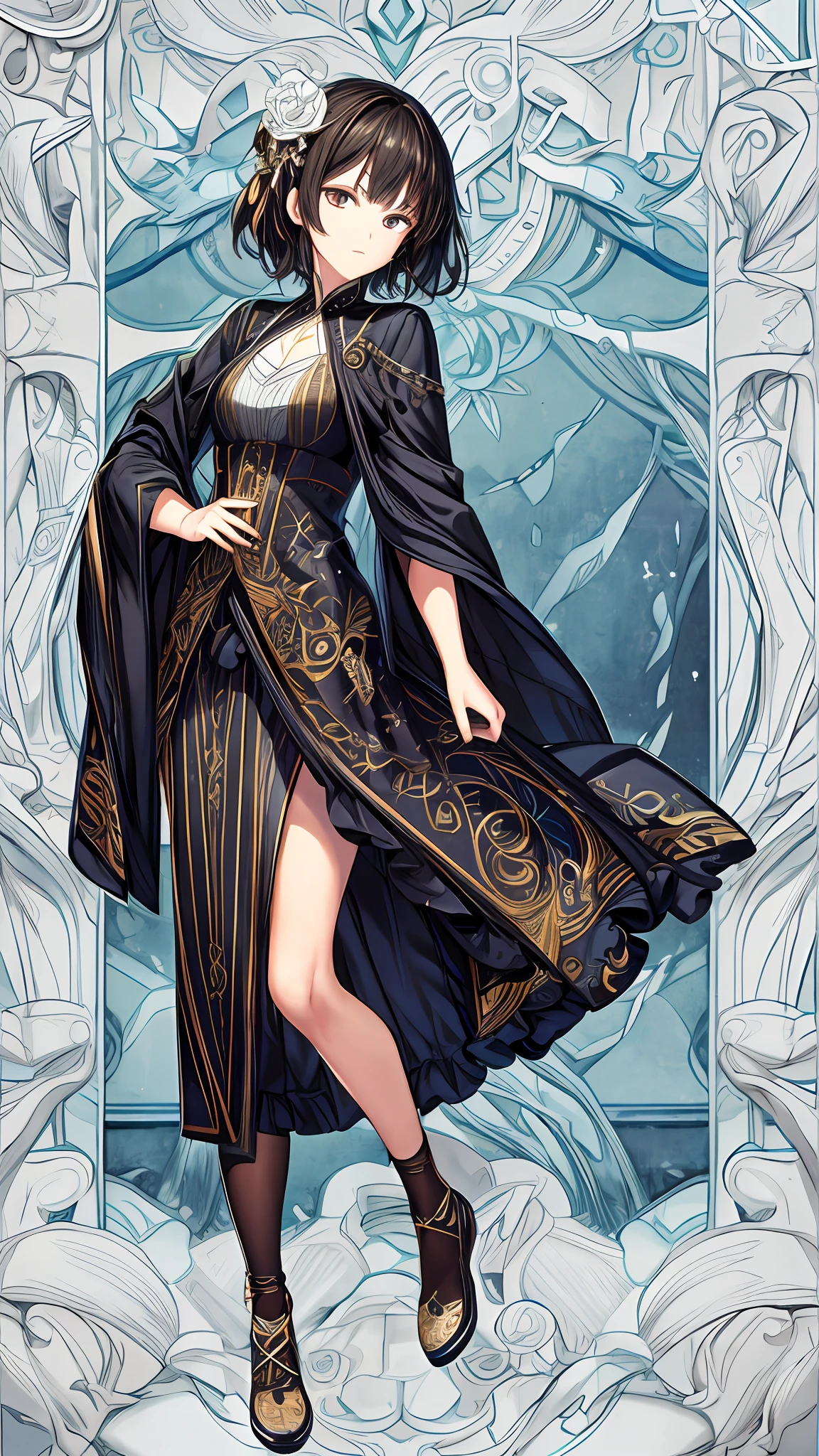 absurdres, highres, ultra detailed, (1girl:1.3), BREAK , Design an image featuring beautiful calligraphy, with expressive lettering, elegant flourishes, and a sense of craftsmanship and skill.