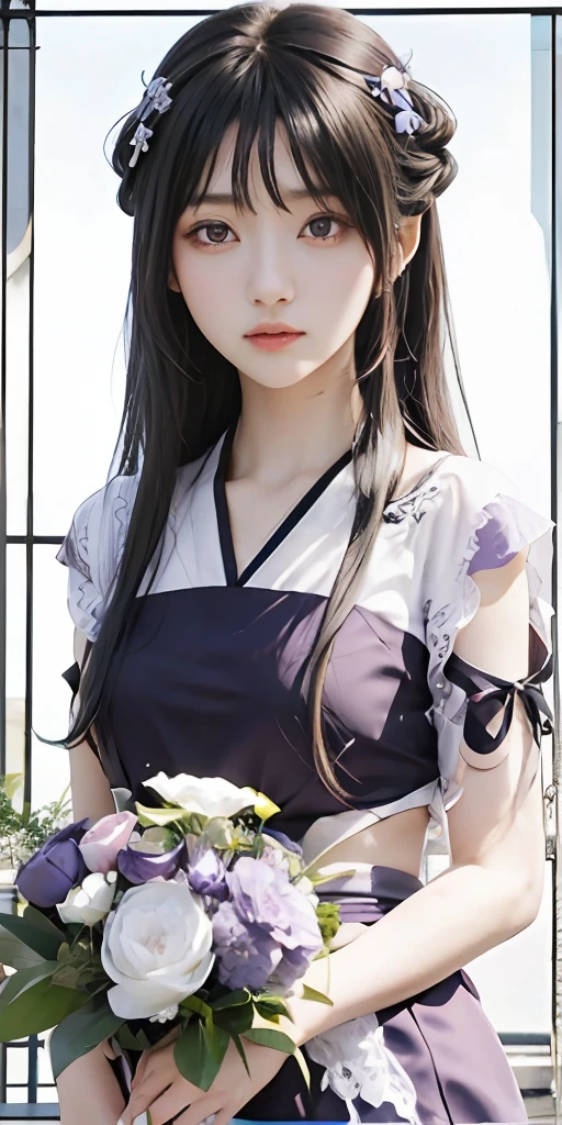 Hinata Hyuga,1 girl, beautiful girl,long hair,black hair, purple theme