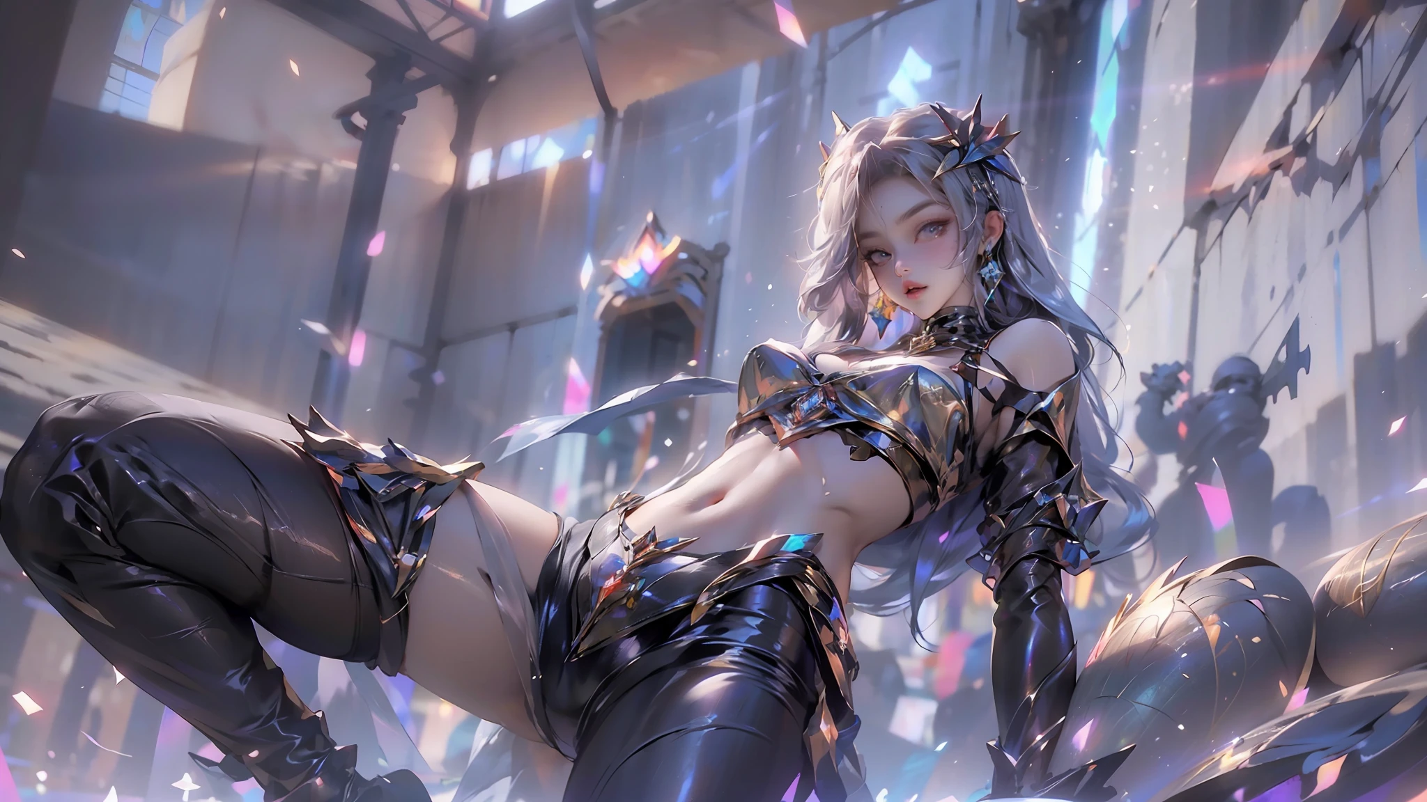 Beautiful cybernetics girl looking at camera lingerie detail muscular reality masterpiece,Camel toes perfect illumination perfect body perfect face realistic facial features heavy breasts,Dangling breasts,,imprint,areola is protruding,hentai,Sexy star pose.Busty big breasts,Perfect chest