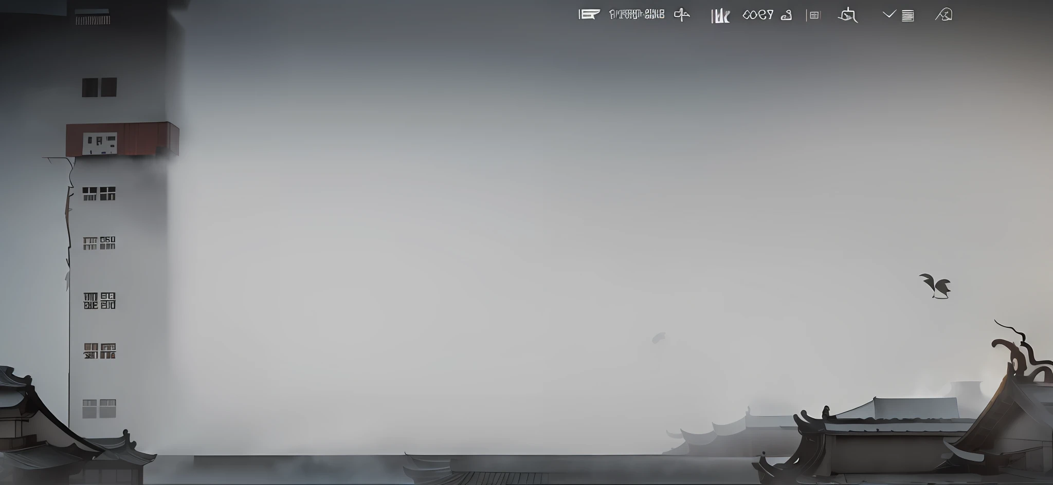 Chinese-style roof,Eaves from the Song Dynasty,Steep eaves, Very realistic. Heavy fog, Volumetric fog and haze, foggy dystopian world, volume fog, low visibility creepy, ambient fog, It's foggy, Foggy environment, rendering by octane. Heavy fog, Fog zone, dense volumetric fog, Foggy!, Foggy voids, Heavy fog. 3 d, gloomy and foggy atmosphere